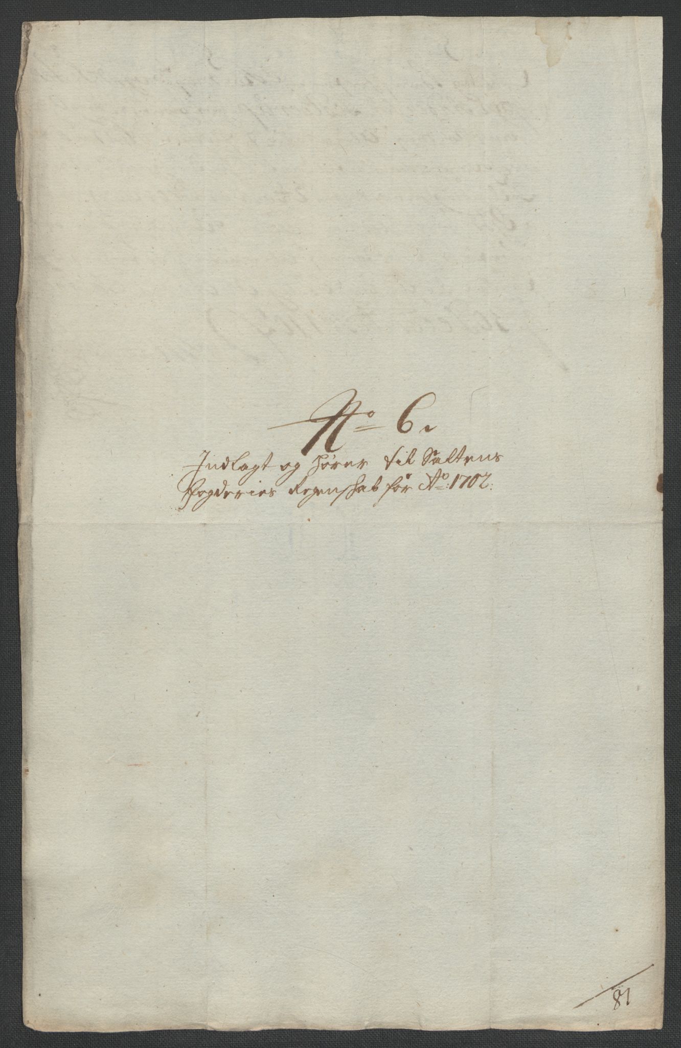 Rentekammeret inntil 1814, Reviderte regnskaper, Fogderegnskap, RA/EA-4092/R66/L4580: Fogderegnskap Salten, 1701-1706, s. 143