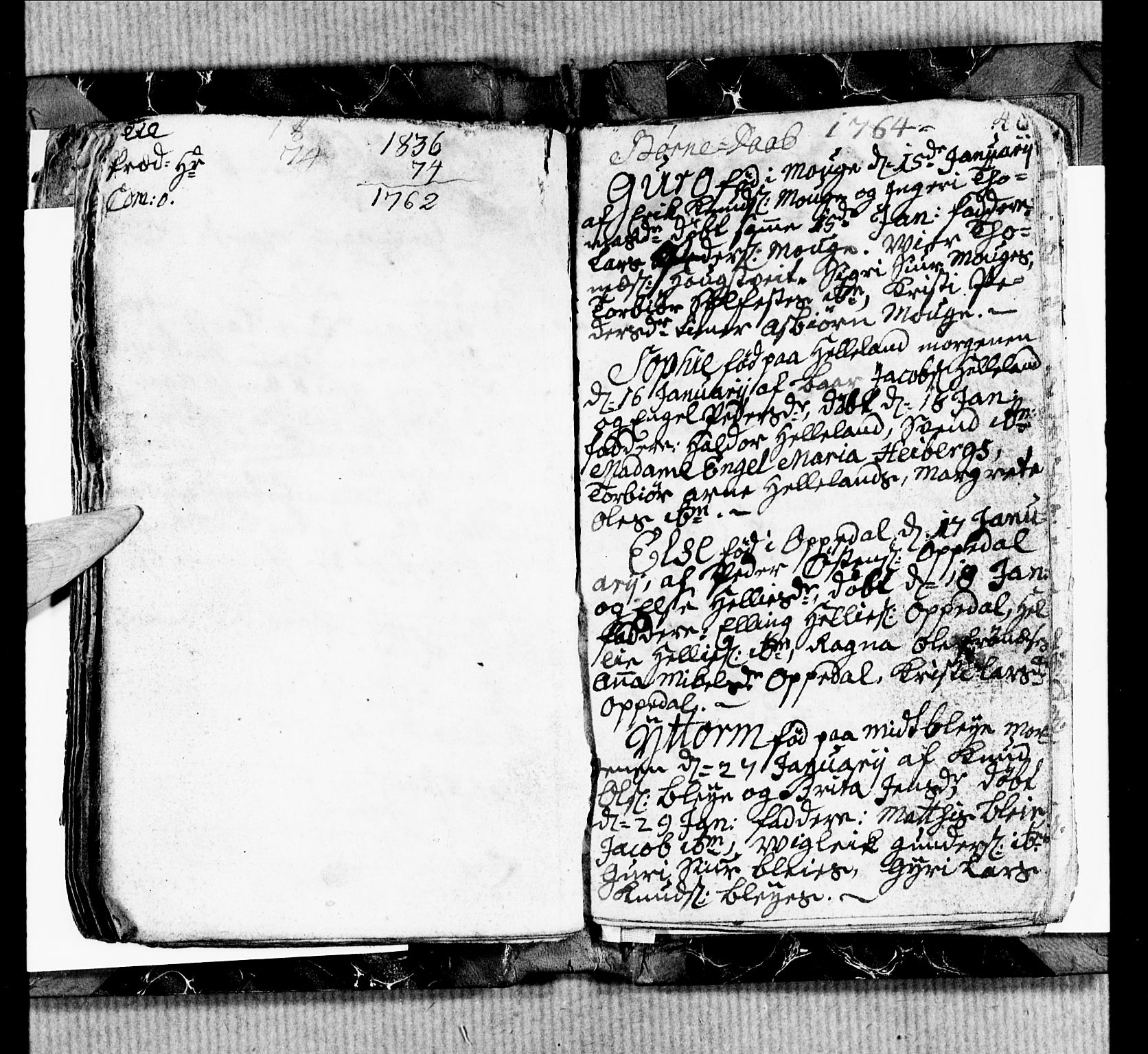 Ullensvang sokneprestembete, SAB/A-78701/H/Hab: Klokkerbok nr. B 1, 1764-1766, s. 39-40