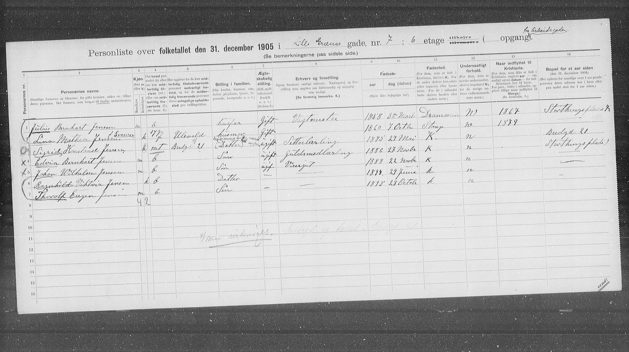 OBA, Kommunal folketelling 31.12.1905 for Kristiania kjøpstad, 1905, s. 30249