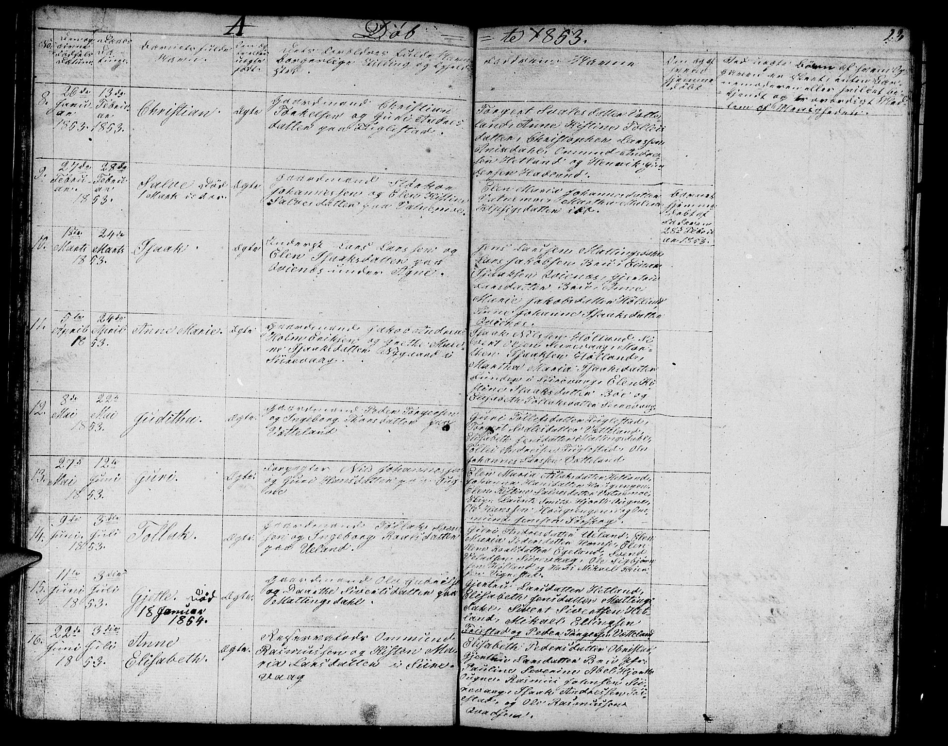 Eigersund sokneprestkontor, AV/SAST-A-101807/001/30/30BB/L0003: Klokkerbok nr. B 3, 1846-1875, s. 23
