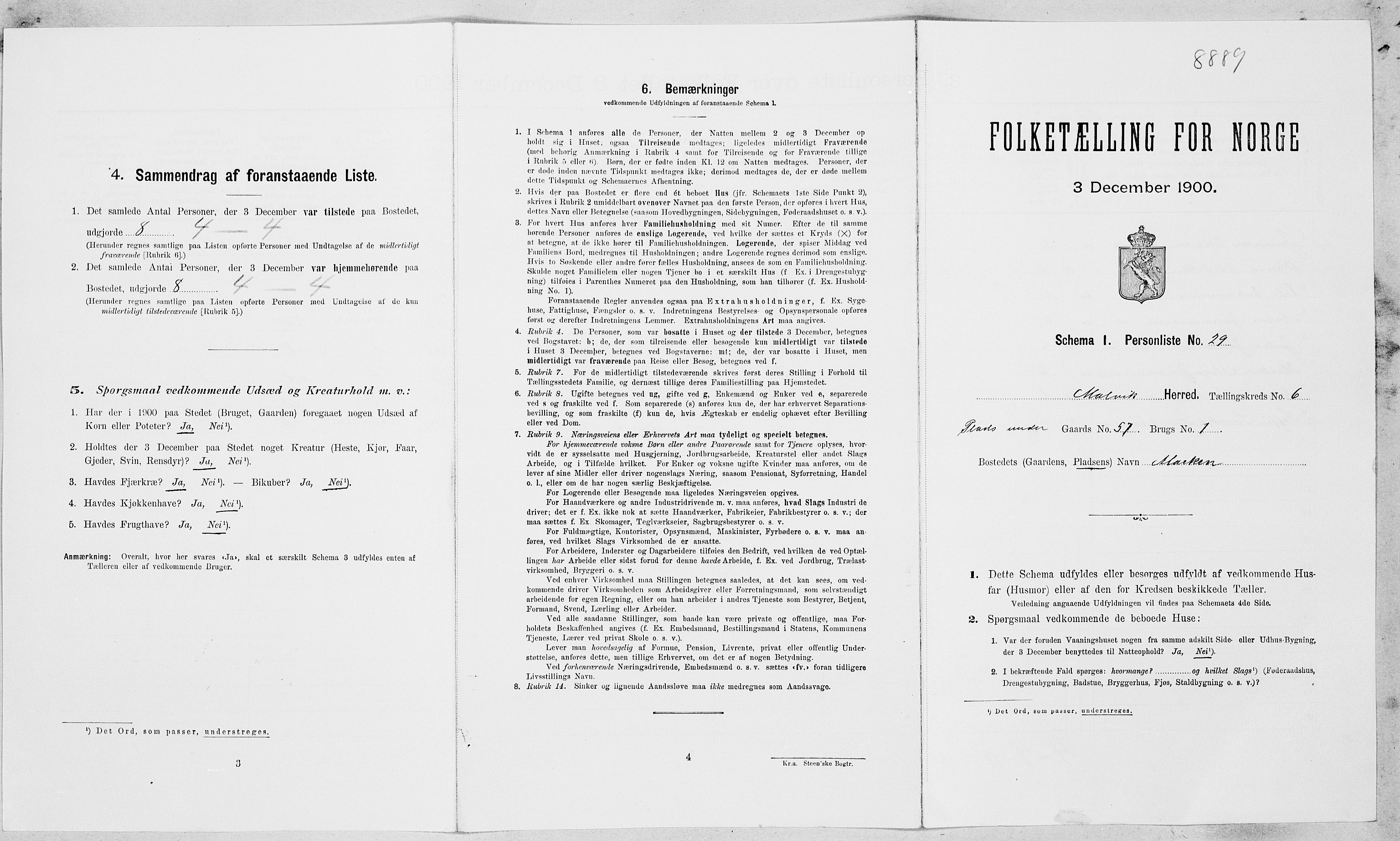 , Folketelling 1900 for 1663 Malvik herred, 1900, s. 553