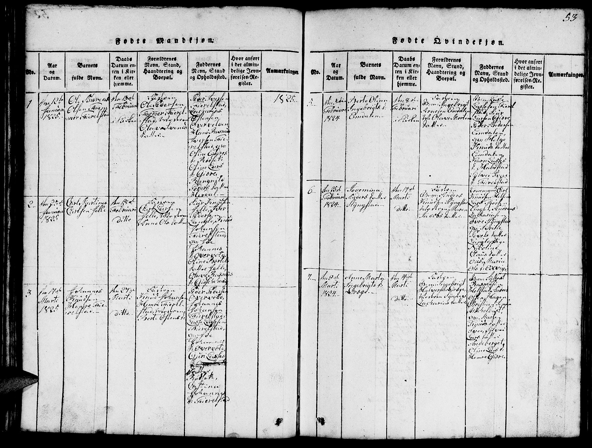 Ministerialprotokoller, klokkerbøker og fødselsregistre - Møre og Romsdal, AV/SAT-A-1454/520/L0289: Klokkerbok nr. 520C01, 1817-1837, s. 53