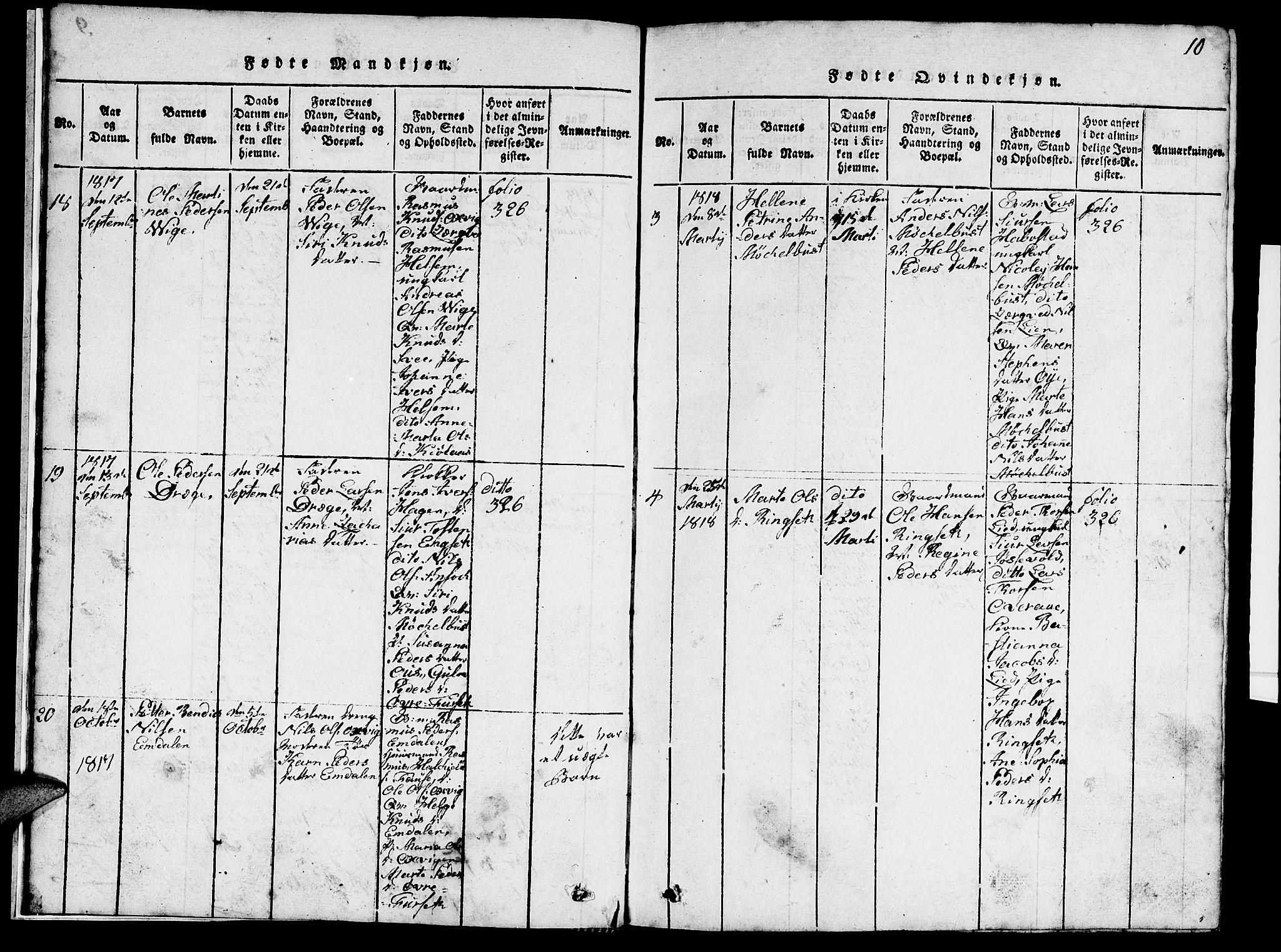 Ministerialprotokoller, klokkerbøker og fødselsregistre - Møre og Romsdal, AV/SAT-A-1454/520/L0289: Klokkerbok nr. 520C01, 1817-1837, s. 10