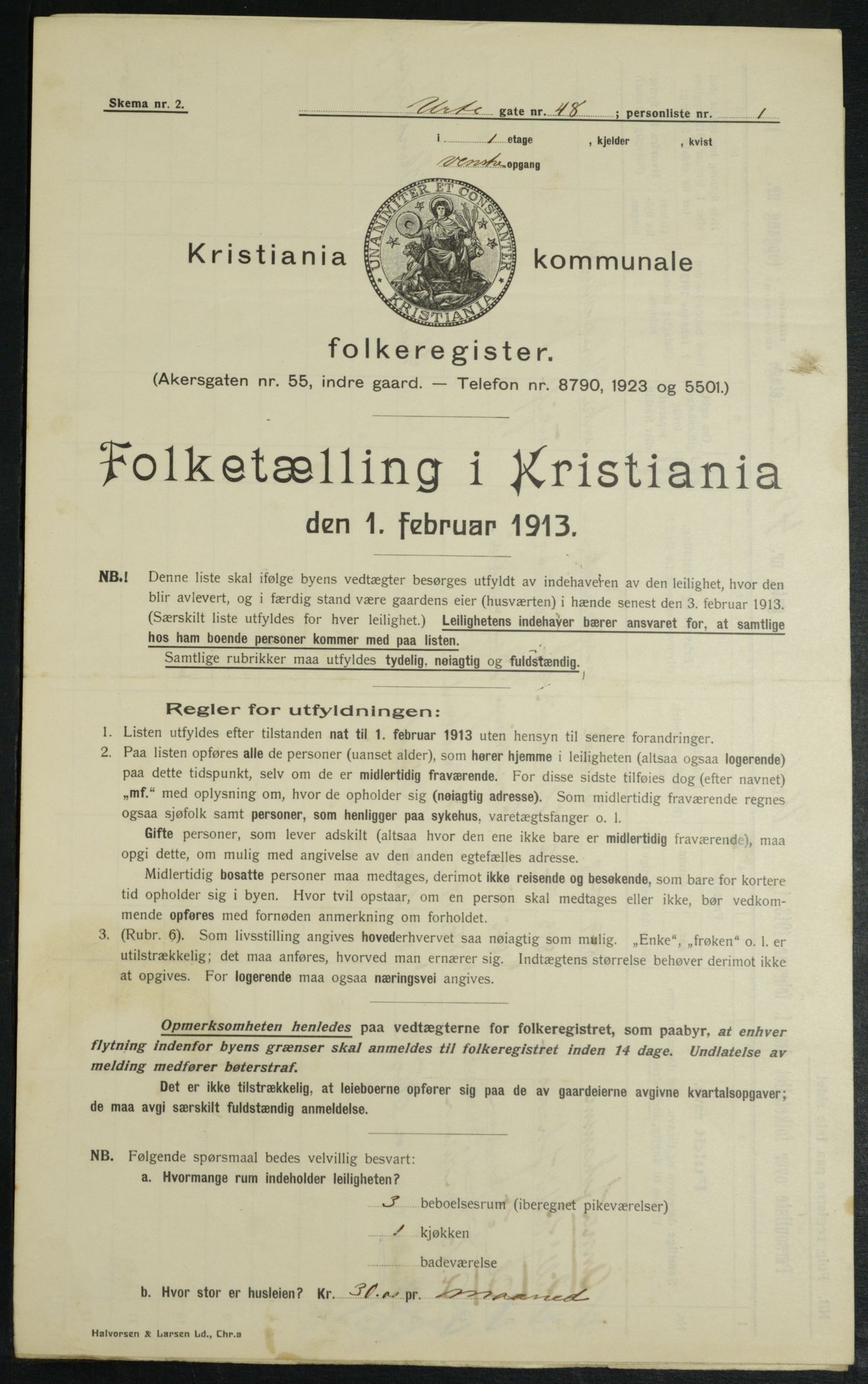 OBA, Kommunal folketelling 1.2.1913 for Kristiania, 1913, s. 121237