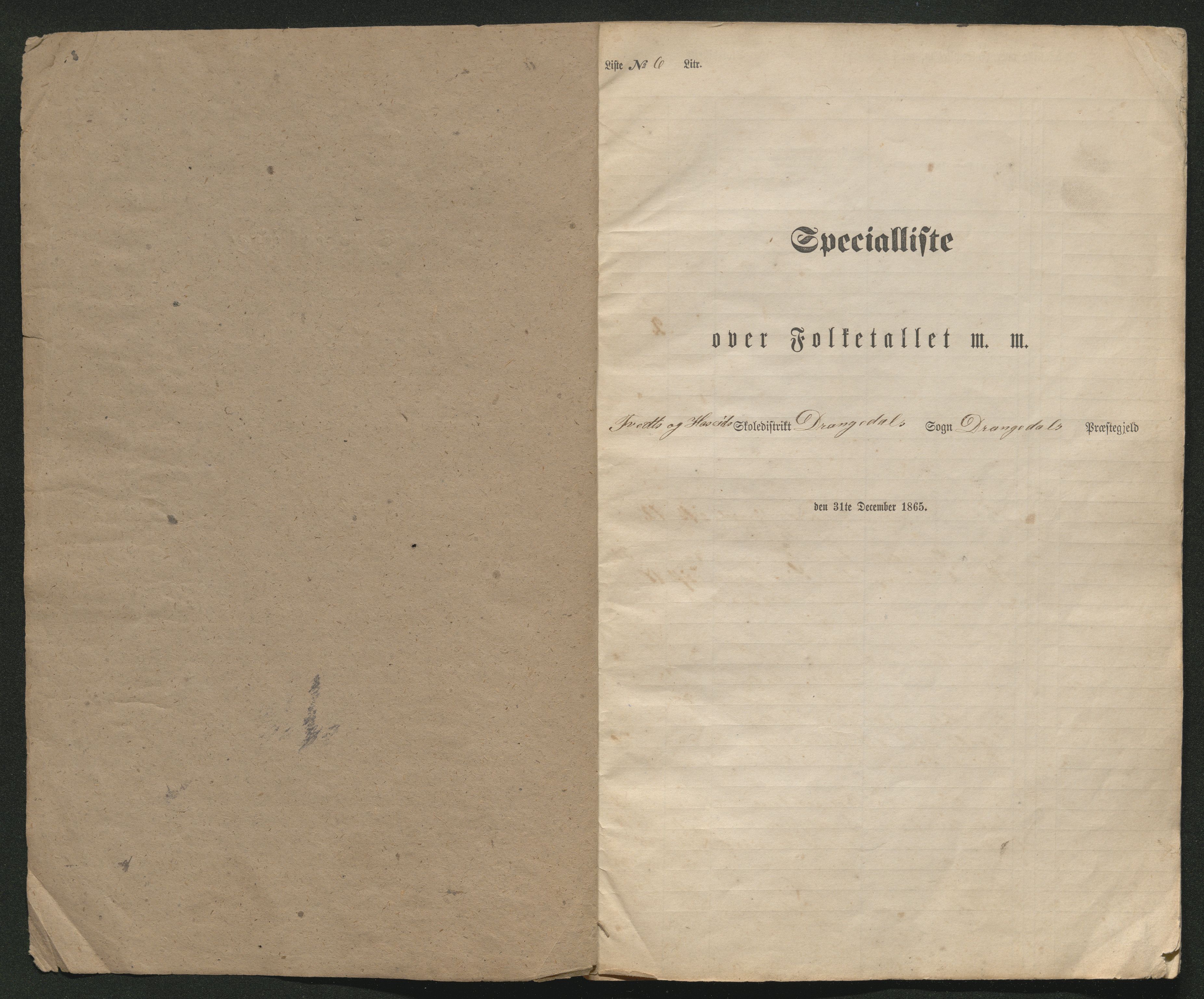 SAKO, Fantetellingen i Drangedal 1865, 1865, s. 104