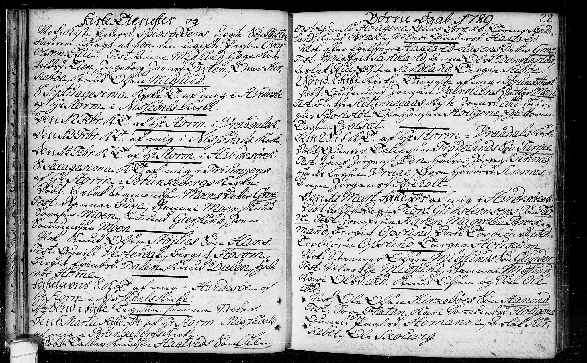 Kviteseid kirkebøker, SAKO/A-276/F/Fa/L0003: Ministerialbok nr. I 3, 1787-1799, s. 22