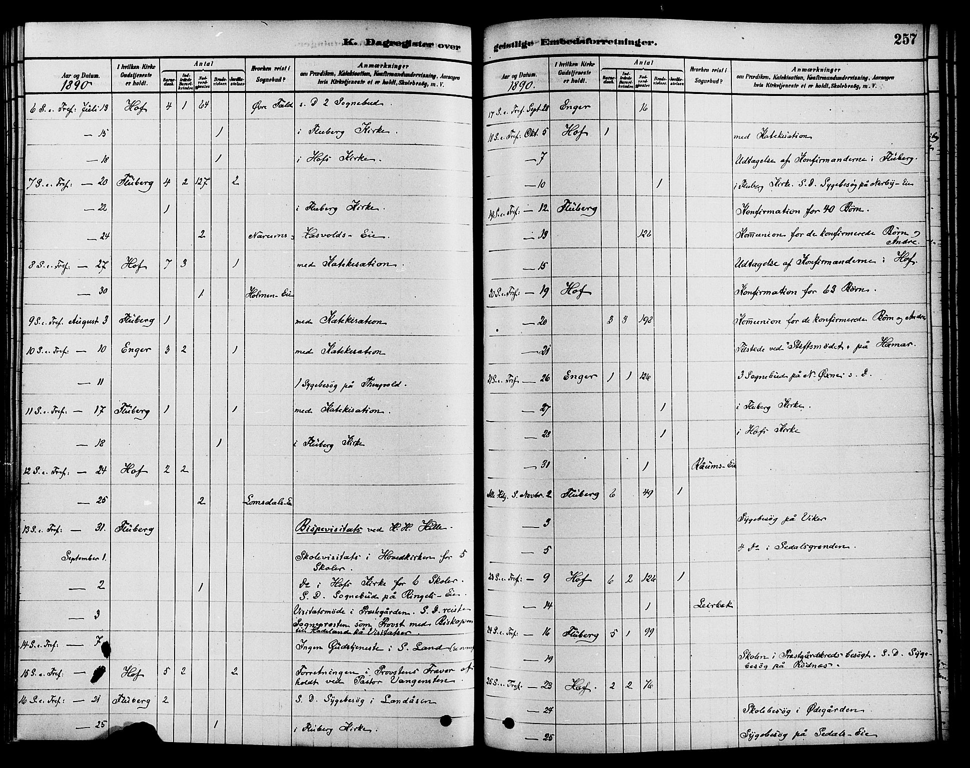 Søndre Land prestekontor, SAH/PREST-122/K/L0002: Ministerialbok nr. 2, 1878-1894, s. 257