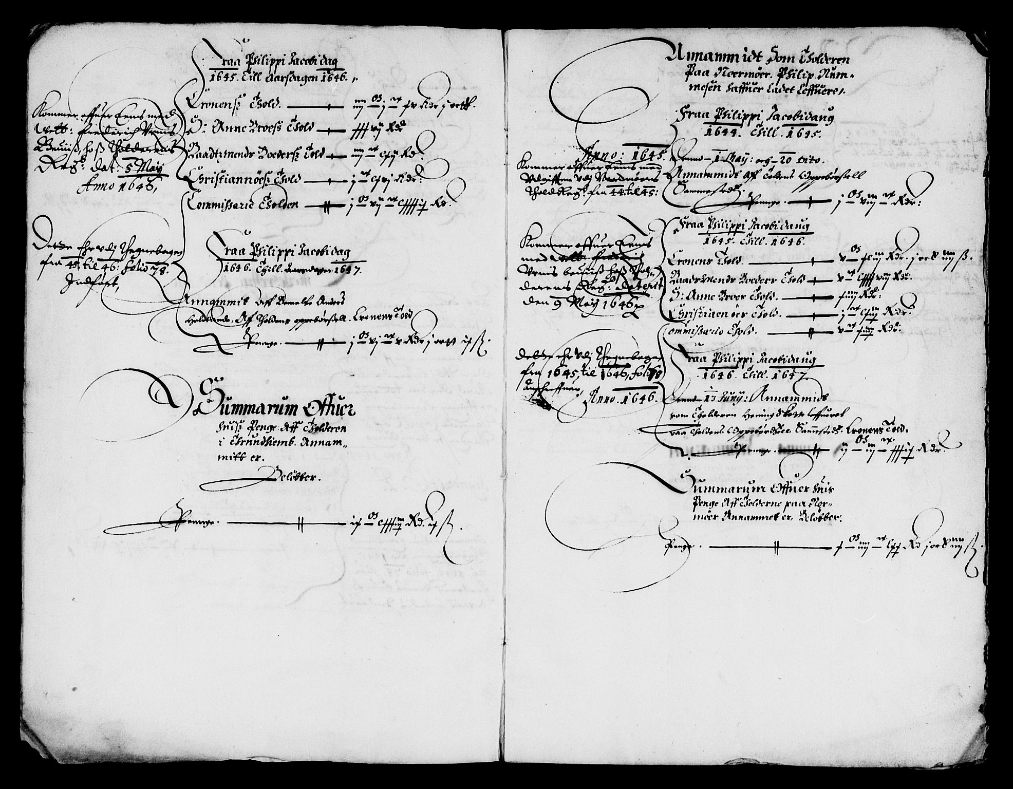 Rentekammeret inntil 1814, Reviderte regnskaper, Lensregnskaper, RA/EA-5023/R/Rb/Rbw/L0083: Trondheim len, 1644-1646