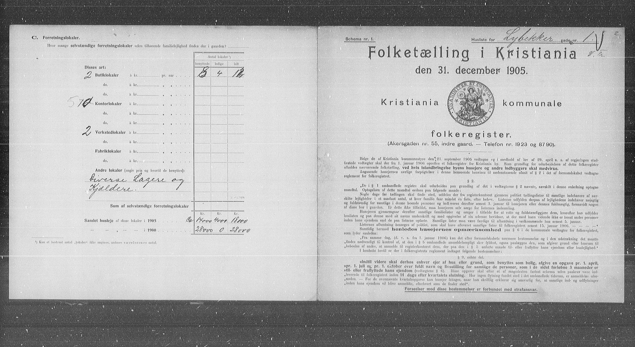 OBA, Kommunal folketelling 31.12.1905 for Kristiania kjøpstad, 1905, s. 30717