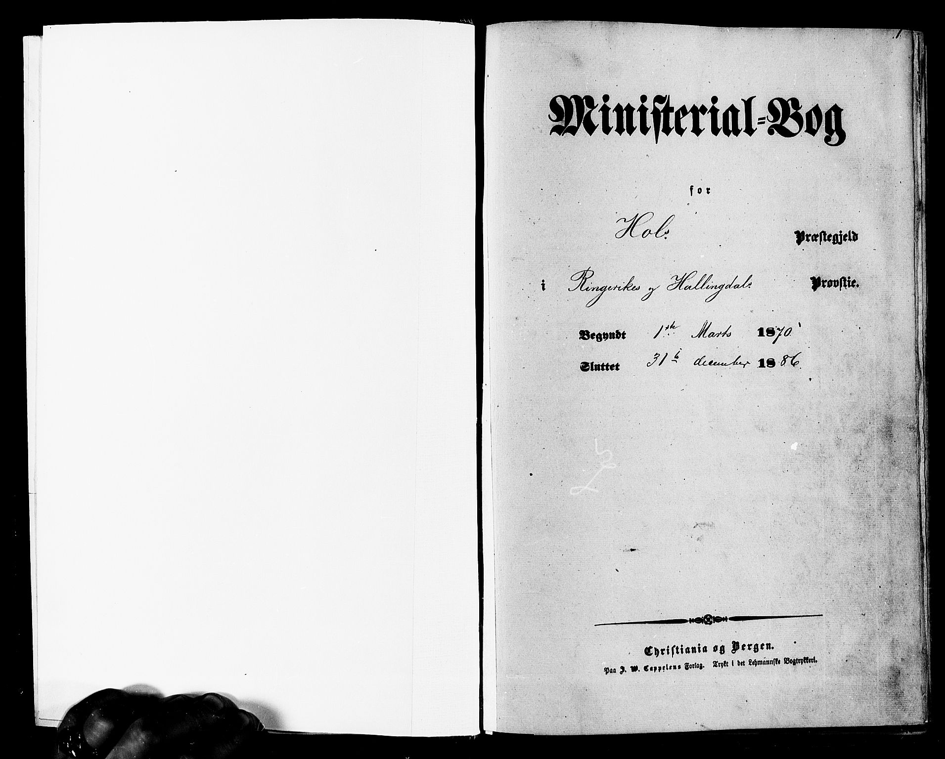 Hol kirkebøker, SAKO/A-227/F/Fa/L0002: Ministerialbok nr. I 2, 1870-1886, s. 1