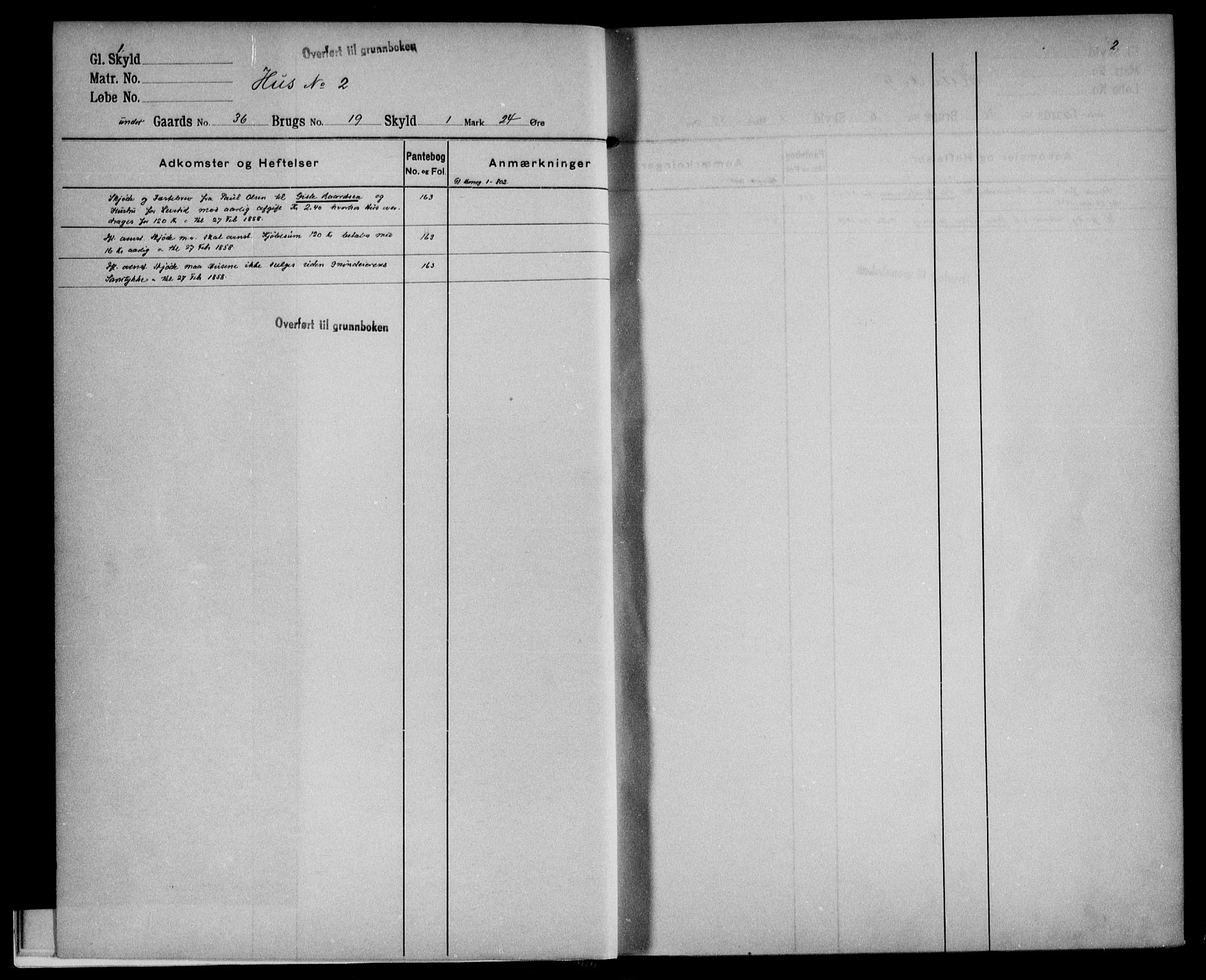 Eiker, Modum og Sigdal sorenskriveri, AV/SAKO-A-123/G/Gb/Gbf/L0007: Panteregister nr. VI 7, s. 1-2