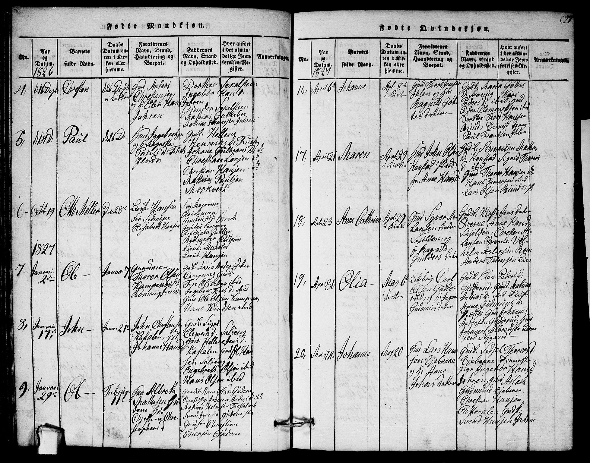 Askim prestekontor Kirkebøker, AV/SAO-A-10900/G/Ga/L0001: Klokkerbok nr. 1, 1817-1846, s. 96-97