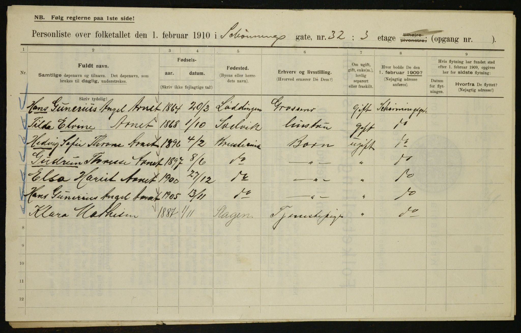 OBA, Kommunal folketelling 1.2.1910 for Kristiania, 1910, s. 89525