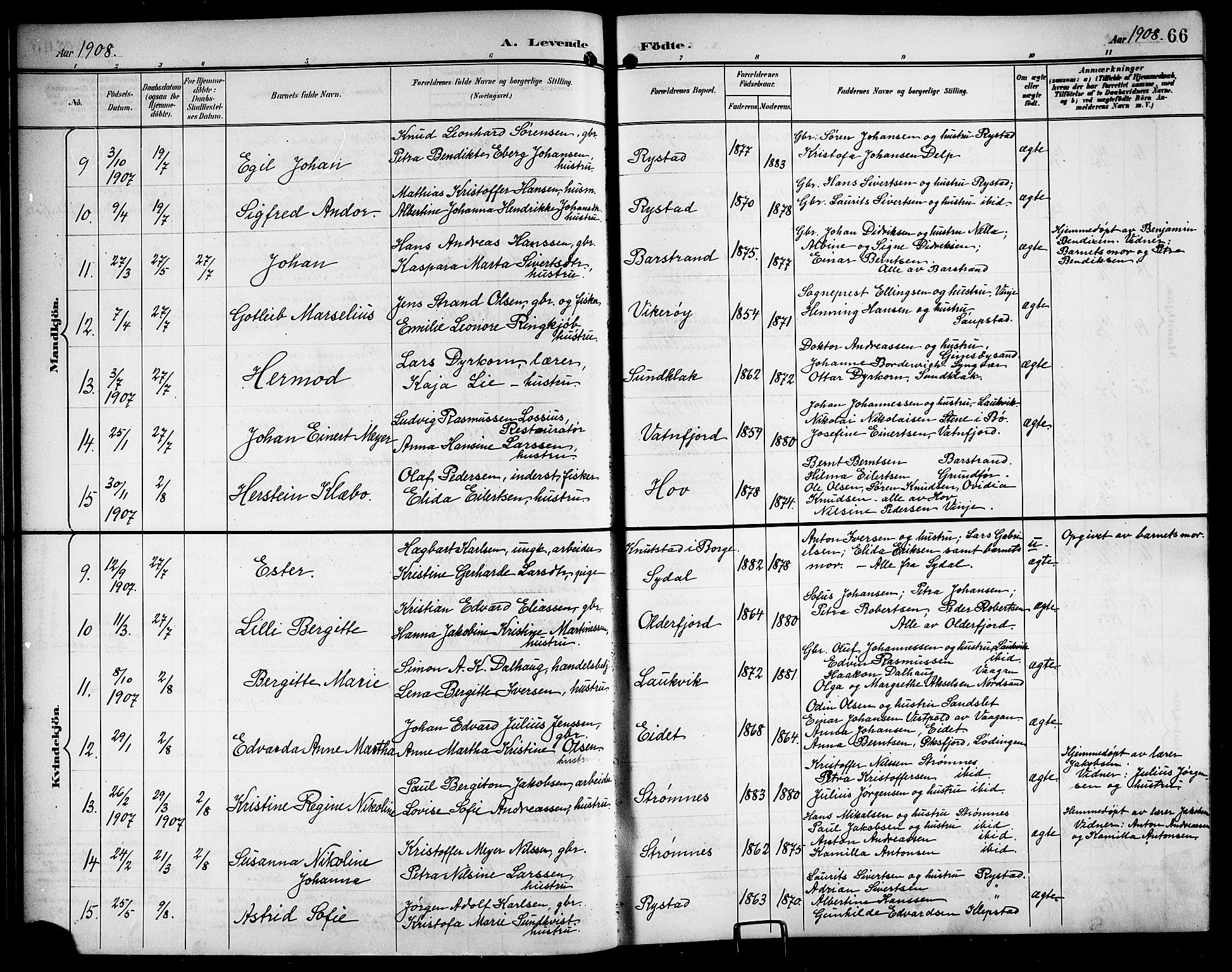 Ministerialprotokoller, klokkerbøker og fødselsregistre - Nordland, AV/SAT-A-1459/876/L1105: Klokkerbok nr. 876C04, 1896-1914, s. 66