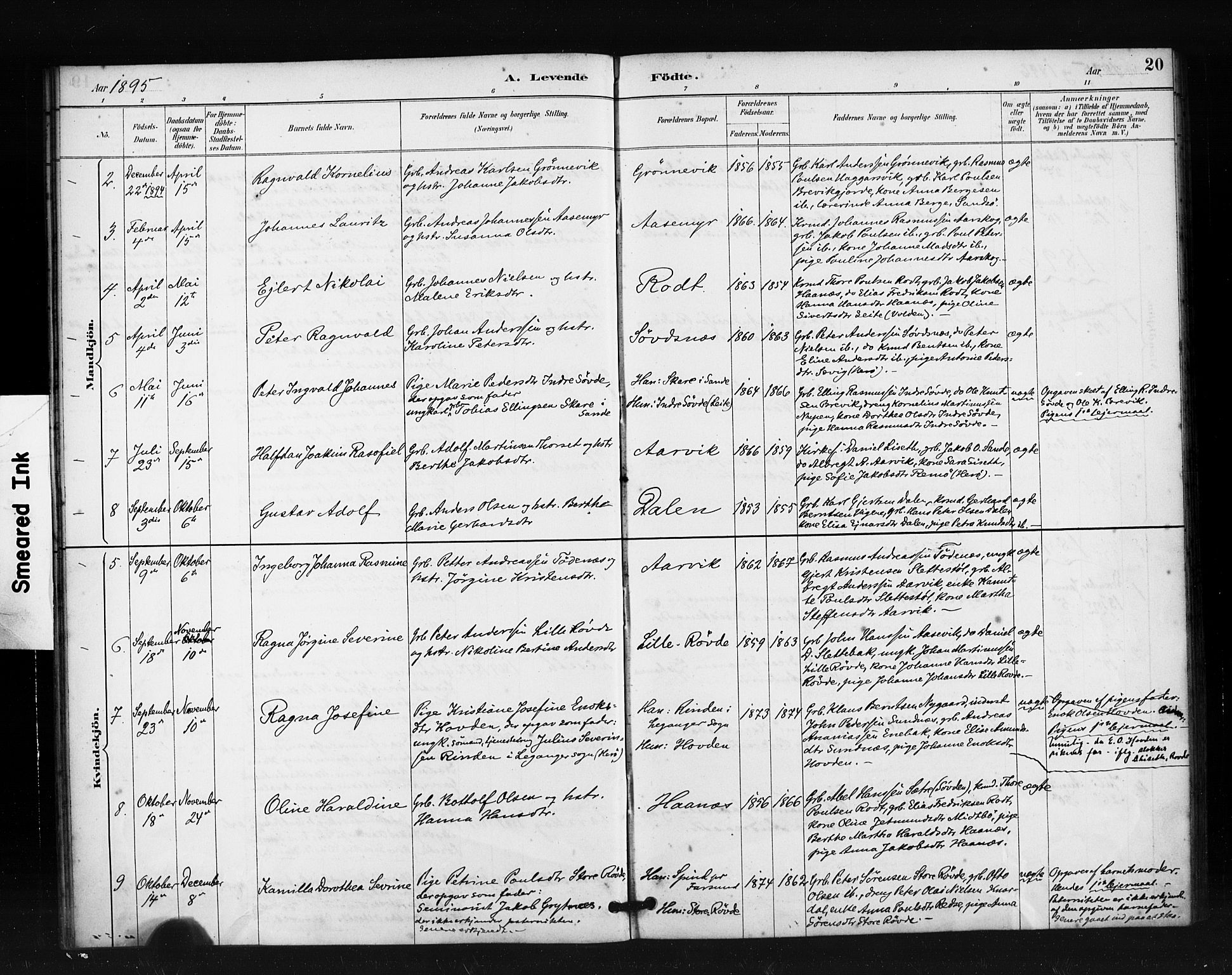 Ministerialprotokoller, klokkerbøker og fødselsregistre - Møre og Romsdal, AV/SAT-A-1454/504/L0056: Ministerialbok nr. 504A03, 1884-1904, s. 20