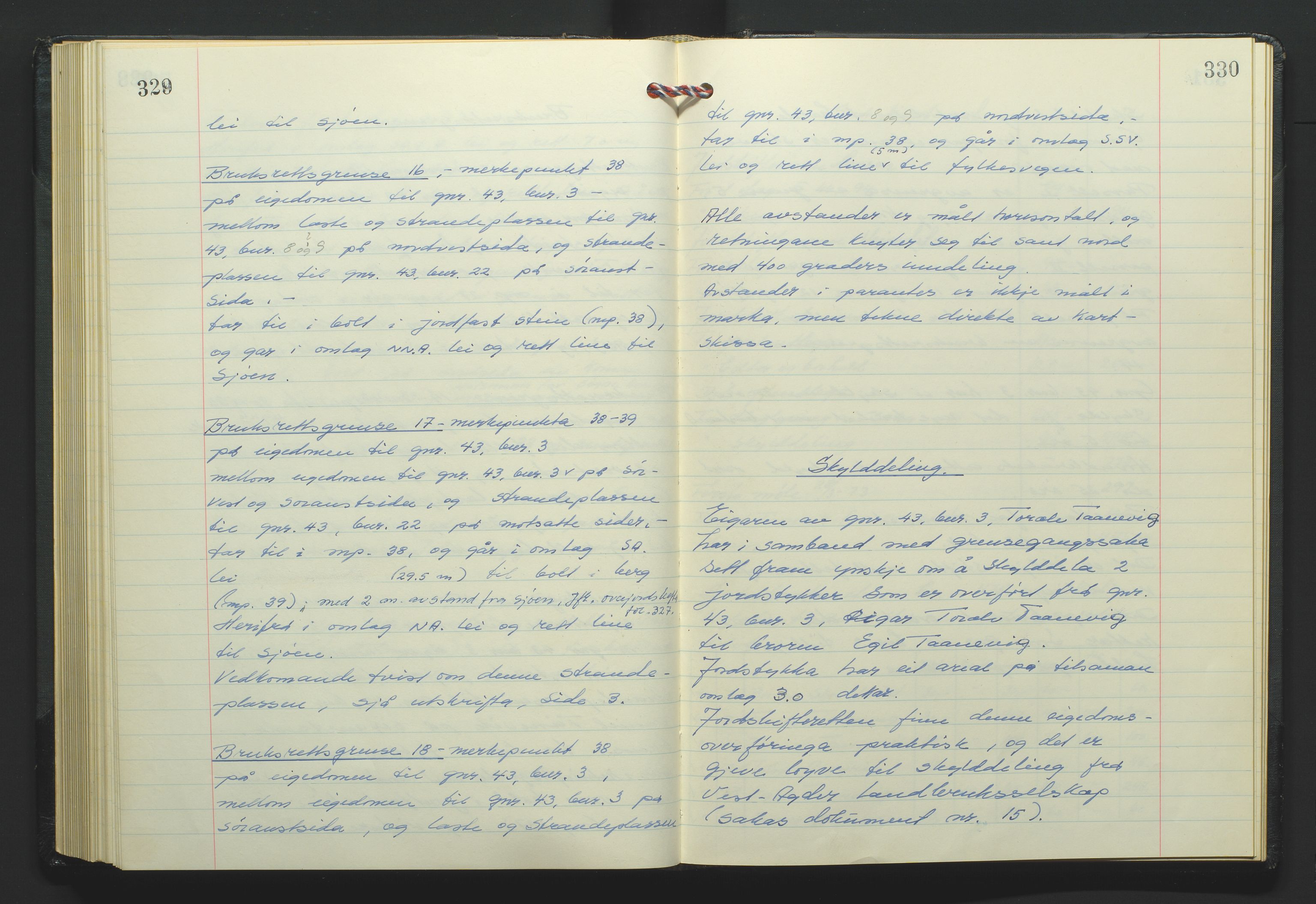 Marnar jordskifterett, AV/SAK-1541-0006/F/Fa/L0004: Jordskifterettsbok Kristiansand domssokn (Kr4), 1969-1974, s. 329-330