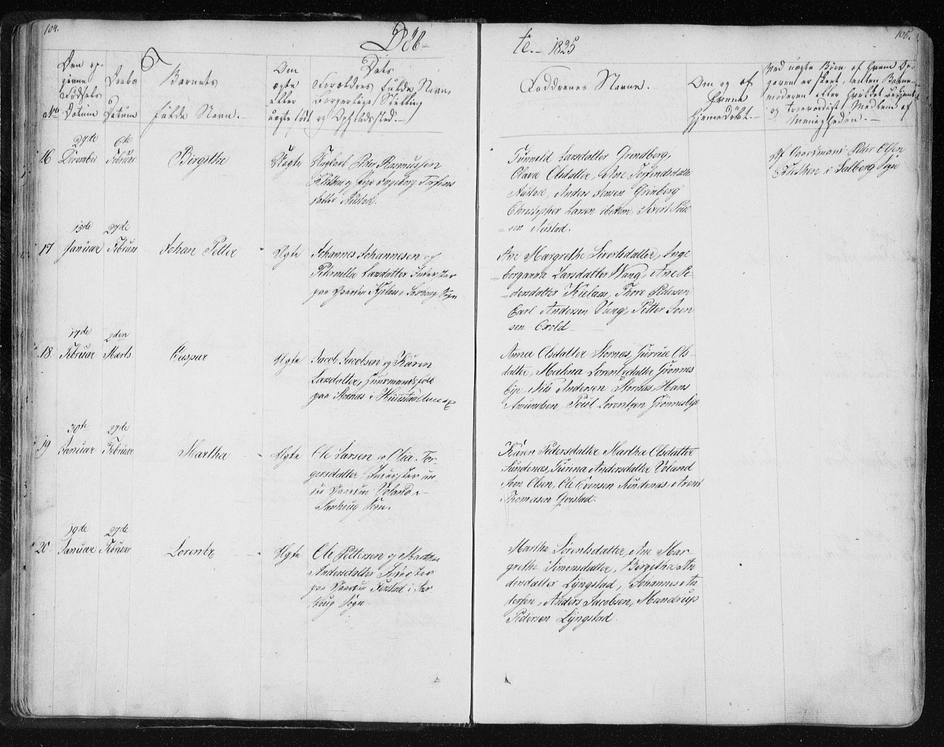 Ministerialprotokoller, klokkerbøker og fødselsregistre - Nord-Trøndelag, AV/SAT-A-1458/730/L0276: Ministerialbok nr. 730A05, 1822-1830, s. 104-105