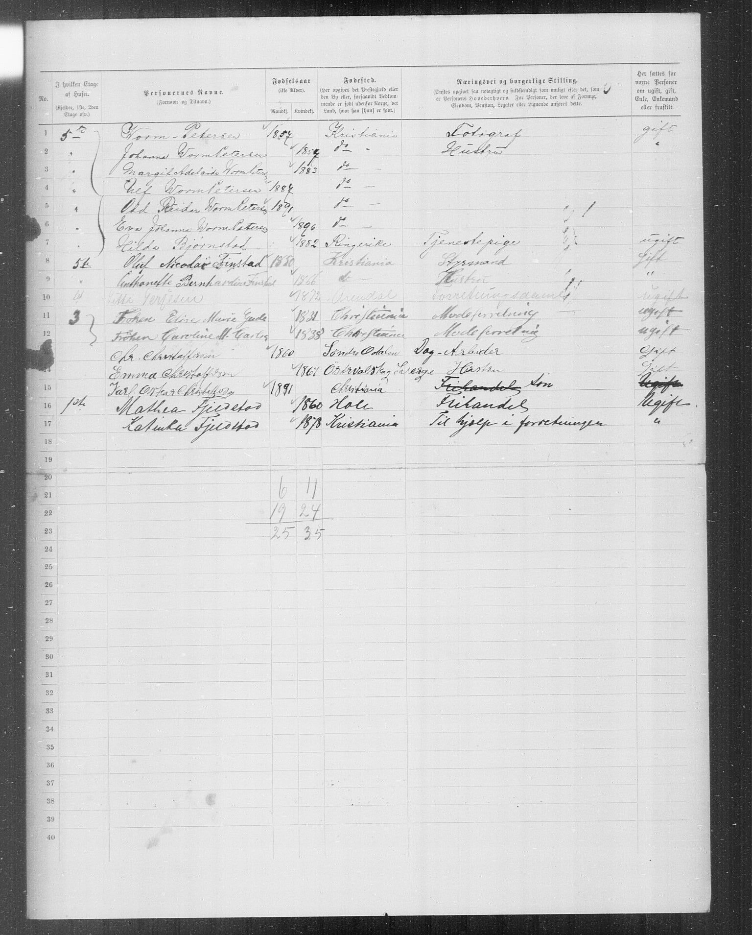 OBA, Kommunal folketelling 31.12.1899 for Kristiania kjøpstad, 1899, s. 9134