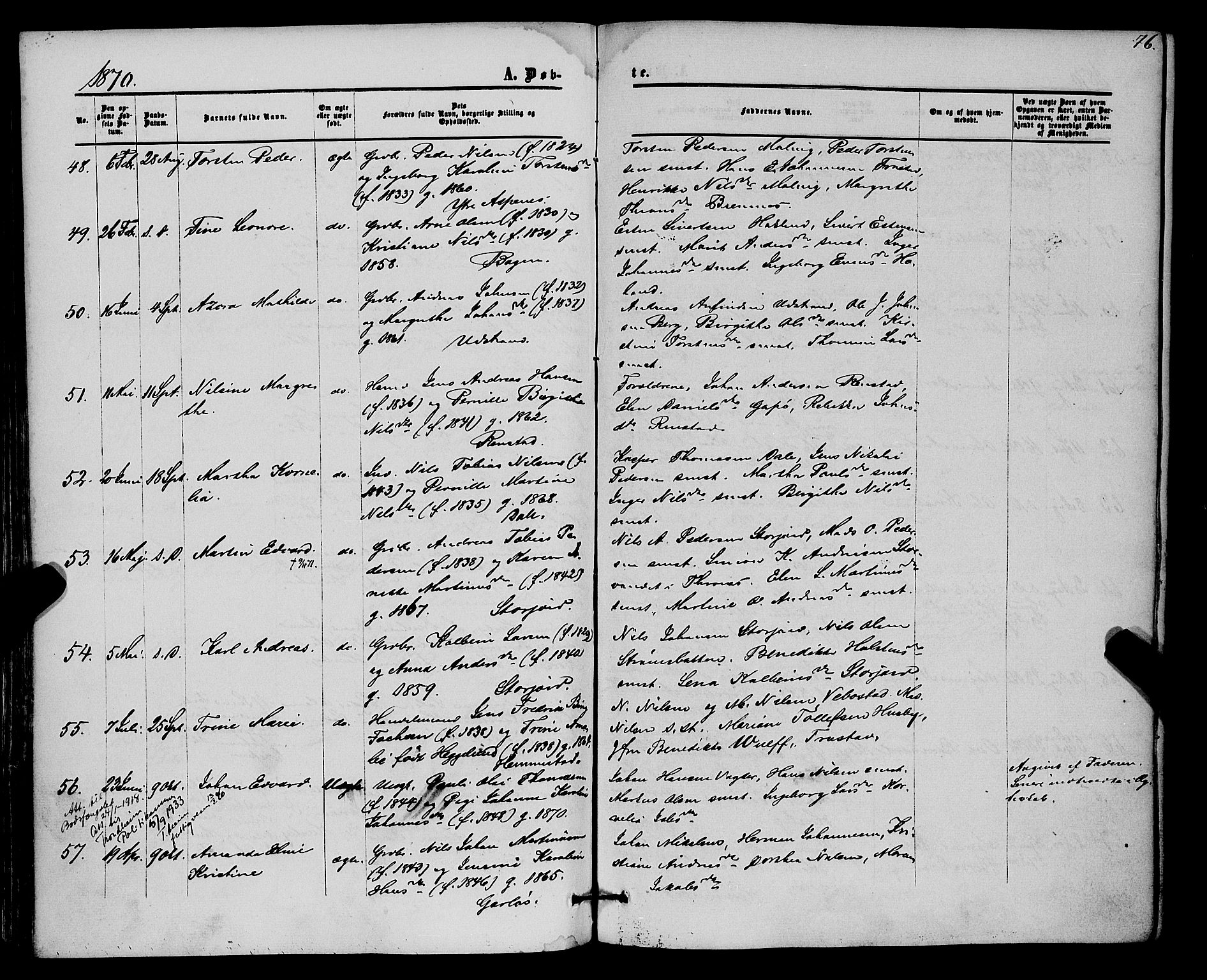 Kvæfjord sokneprestkontor, AV/SATØ-S-1323/G/Ga/Gaa/L0004kirke: Ministerialbok nr. 4, 1857-1877, s. 76