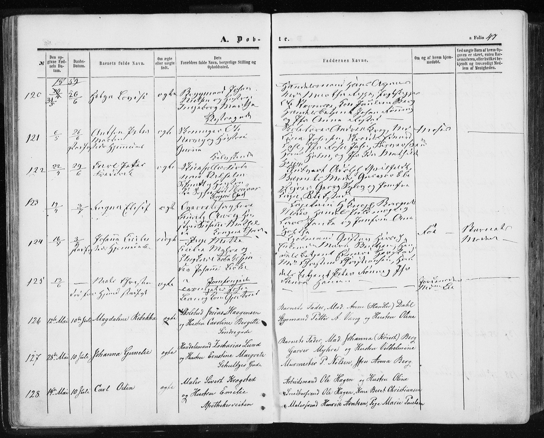 Ministerialprotokoller, klokkerbøker og fødselsregistre - Sør-Trøndelag, AV/SAT-A-1456/601/L0053: Ministerialbok nr. 601A21, 1857-1865, s. 47