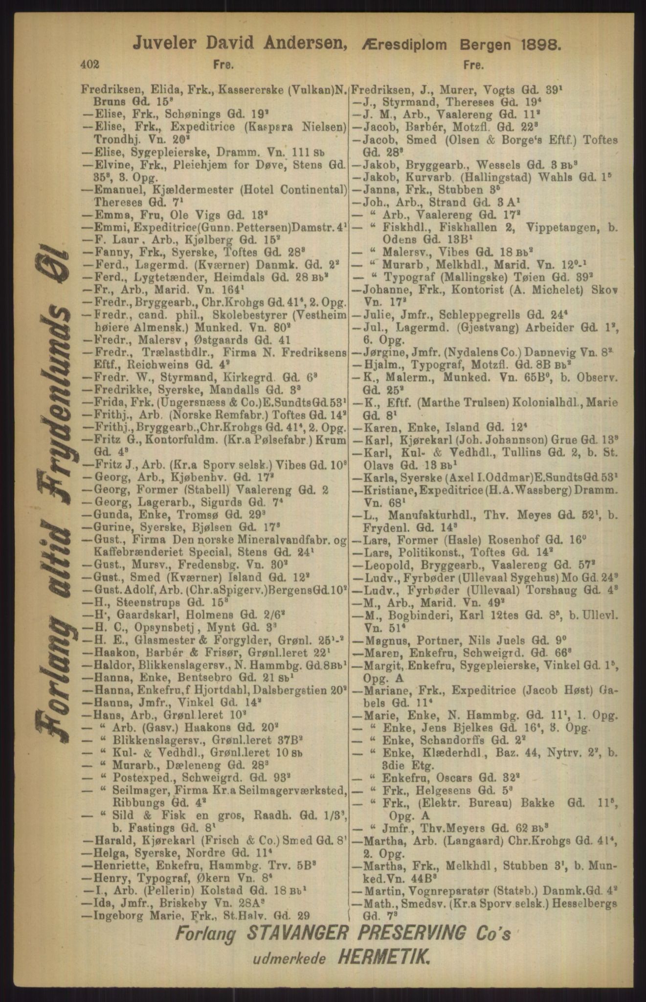 Kristiania/Oslo adressebok, PUBL/-, 1911, s. 402