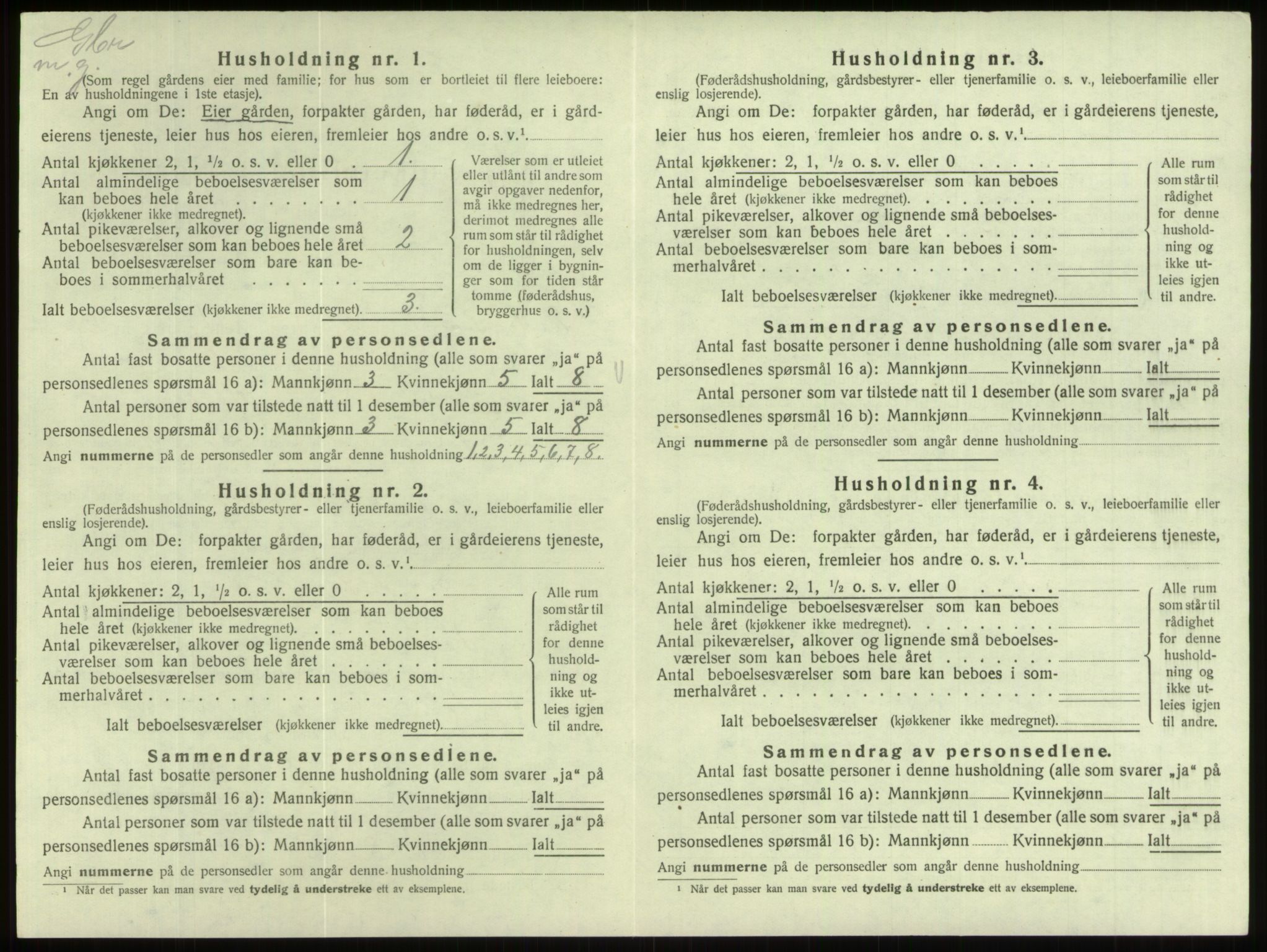 SAB, Folketelling 1920 for 1443 Eid herred, 1920, s. 1011