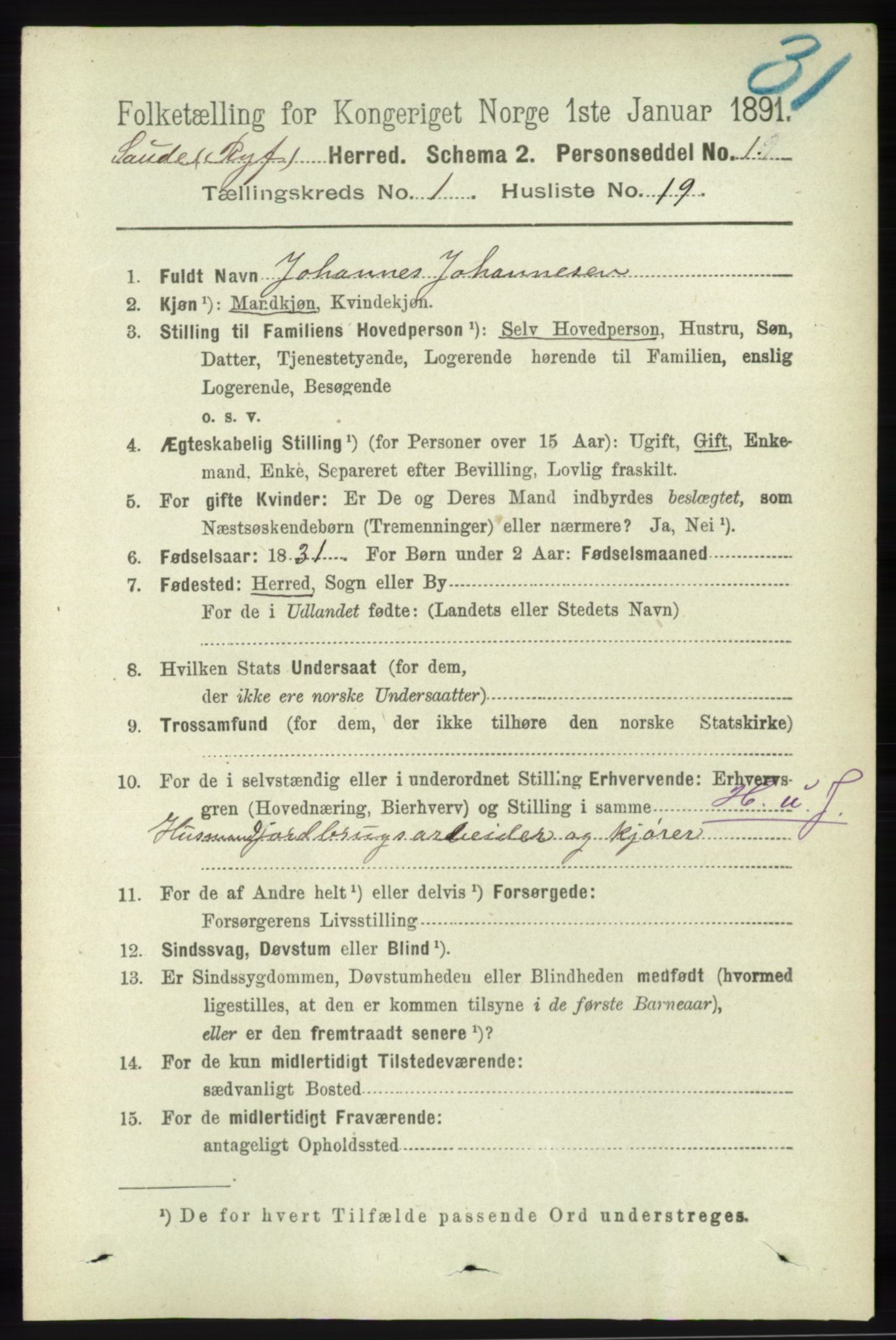 RA, Folketelling 1891 for 1135 Sauda herred, 1891, s. 192