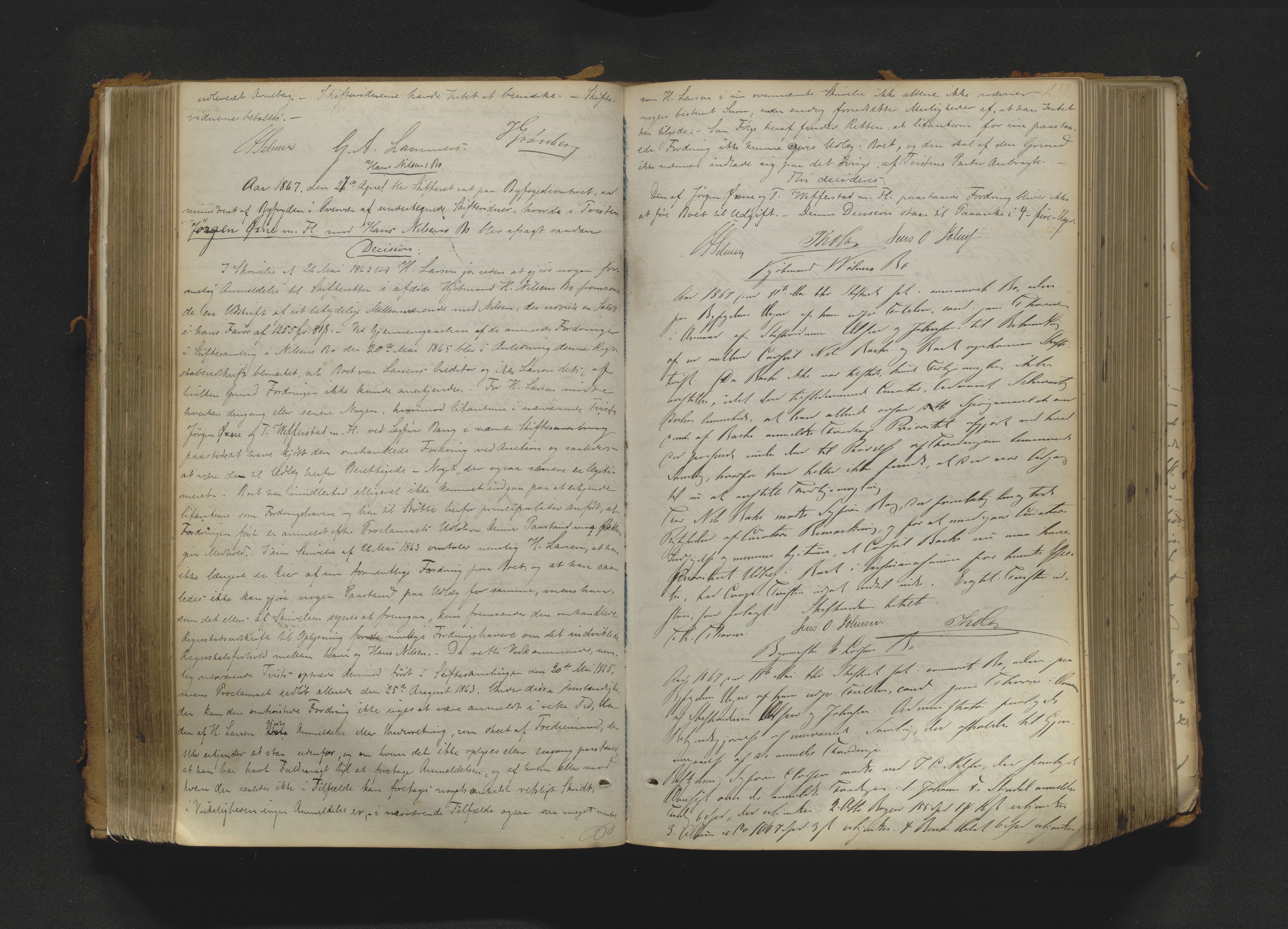Drammen byfogd, AV/SAKO-A-222/H/Hb/Hbc/L0011: Skifteforhandlingsprotokoll., 1863-1873, s. 233