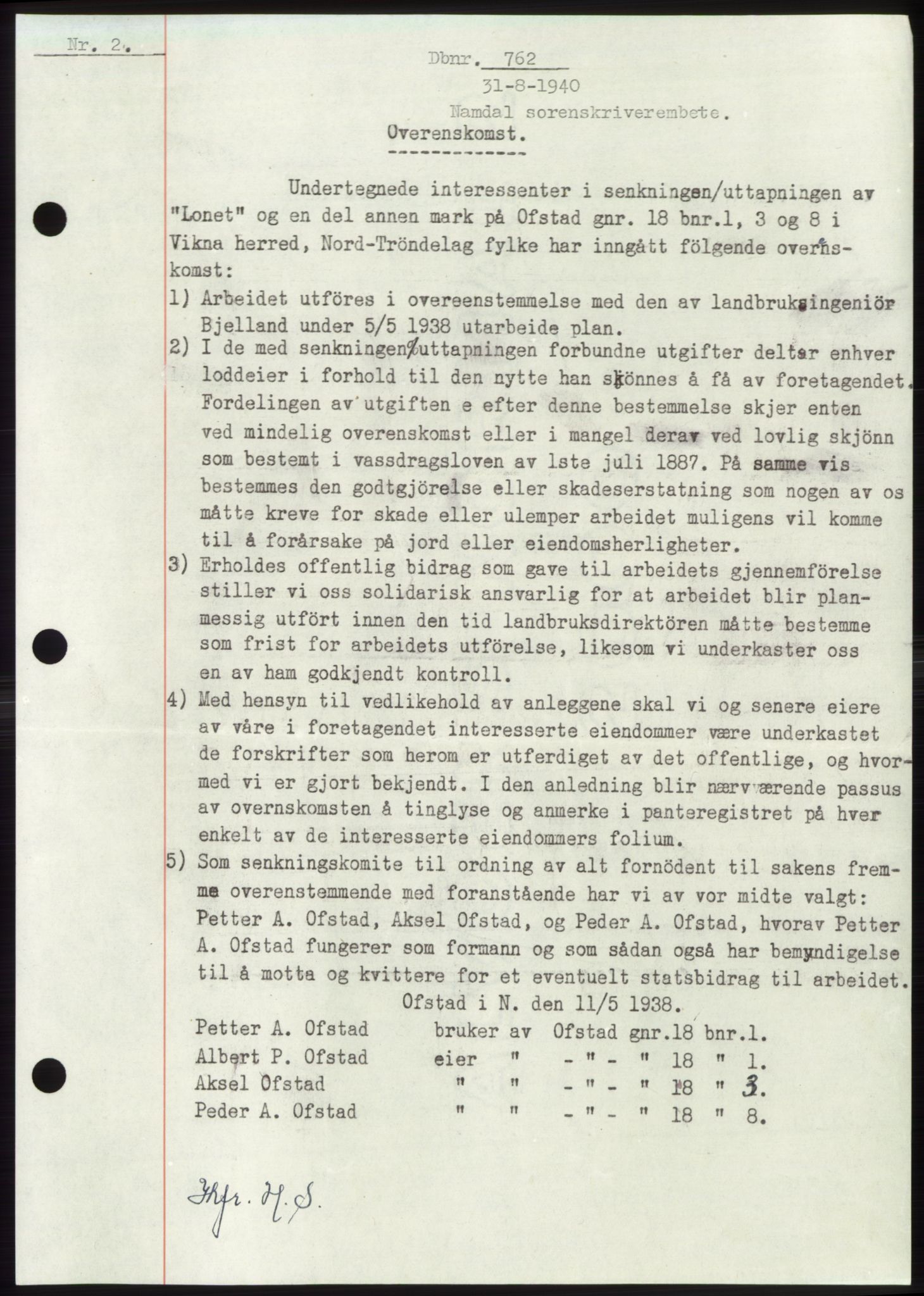 Namdal sorenskriveri, SAT/A-4133/1/2/2C: Pantebok nr. -, 1940-1941, Tingl.dato: 31.08.1940
