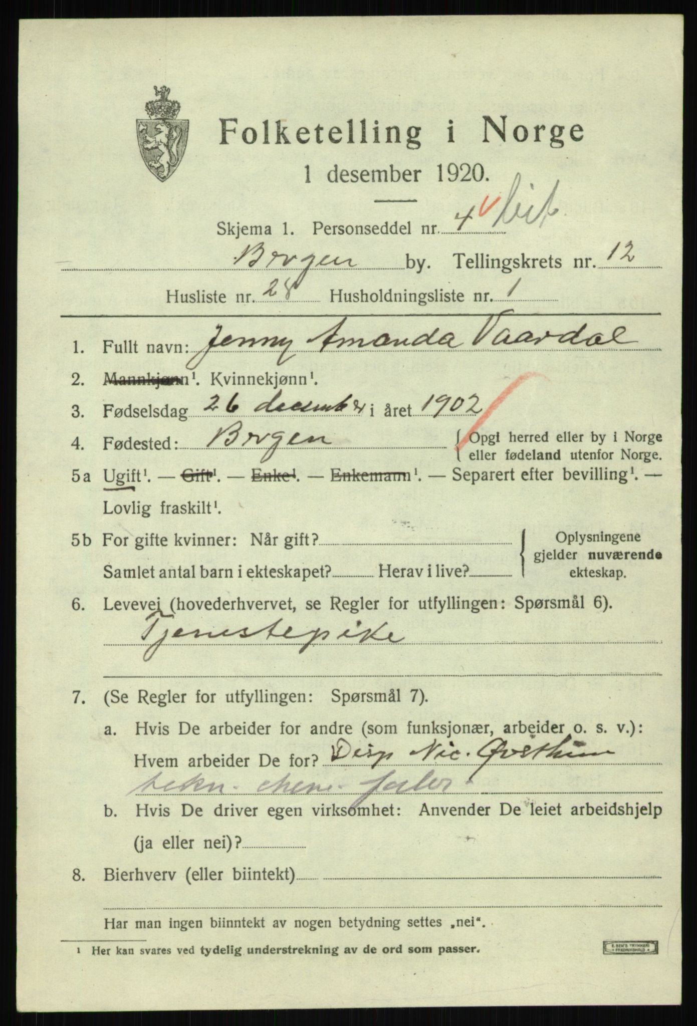 SAB, Folketelling 1920 for 1301 Bergen kjøpstad, 1920, s. 74480