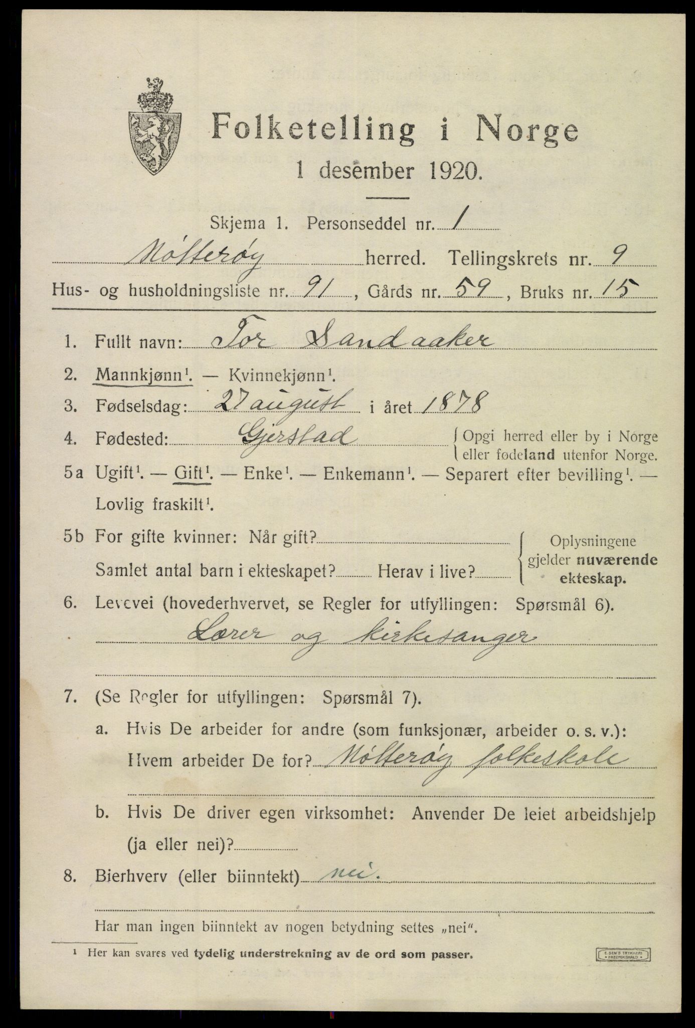 SAKO, Folketelling 1920 for 0722 Nøtterøy herred, 1920, s. 12307