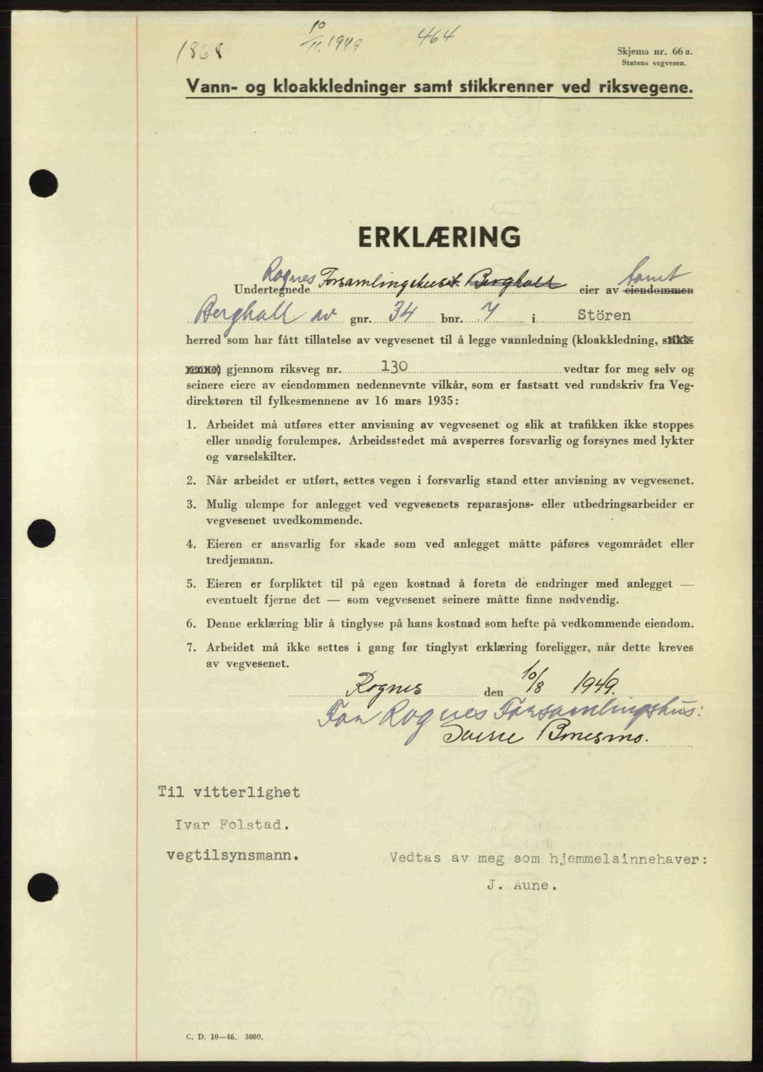 Gauldal sorenskriveri, SAT/A-0014/1/2/2C: Pantebok nr. A9, 1949-1950, Dagboknr: 1868/1949