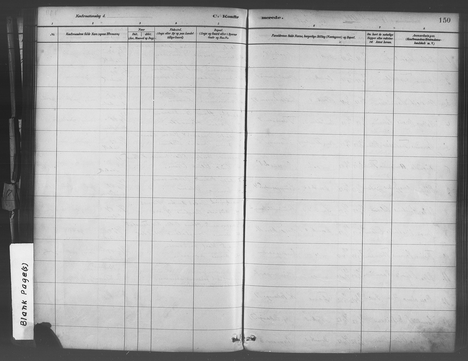 Domkirken sokneprestembete, SAB/A-74801/H/Haa/L0030: Ministerialbok nr. C 5, 1880-1898, s. 150