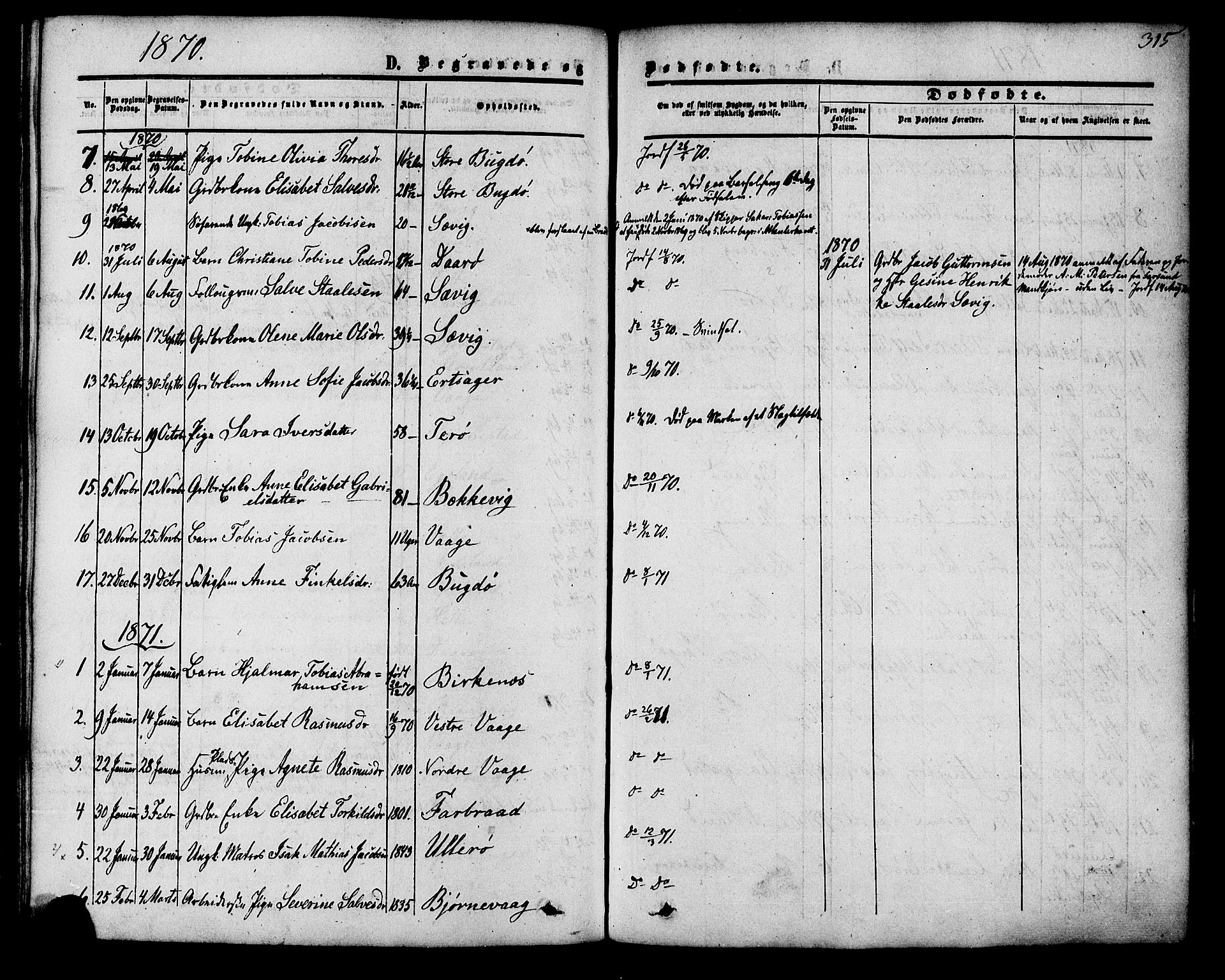 Herad sokneprestkontor, AV/SAK-1111-0018/F/Fa/Fab/L0004: Ministerialbok nr. A 4, 1853-1885, s. 315