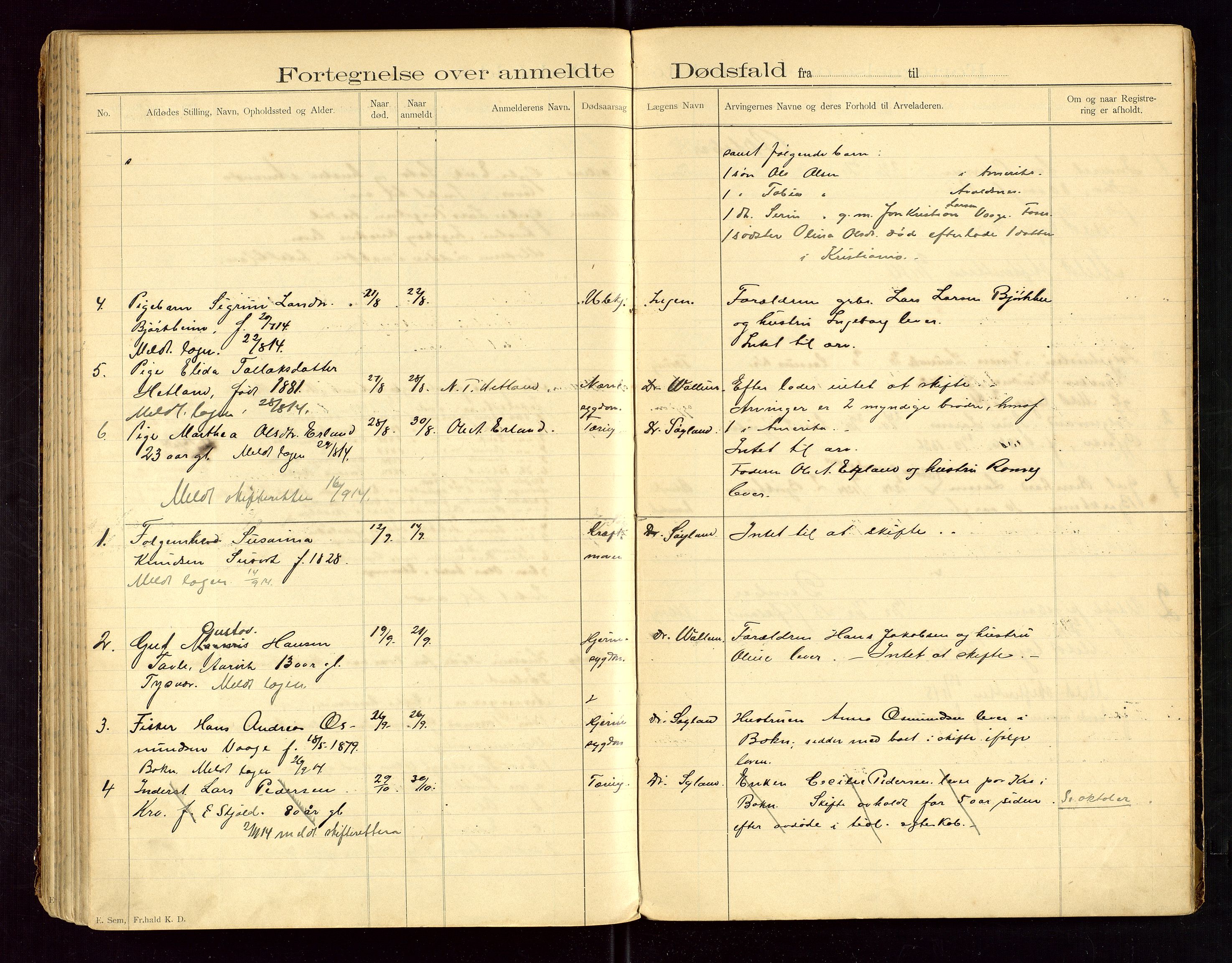 Tysvær lensmannskontor, AV/SAST-A-100192/Gga/L0002: "Dødsfalds-Protokol for Lensmanden i Tysvær Lensmandsdistrikt", 1897-1916