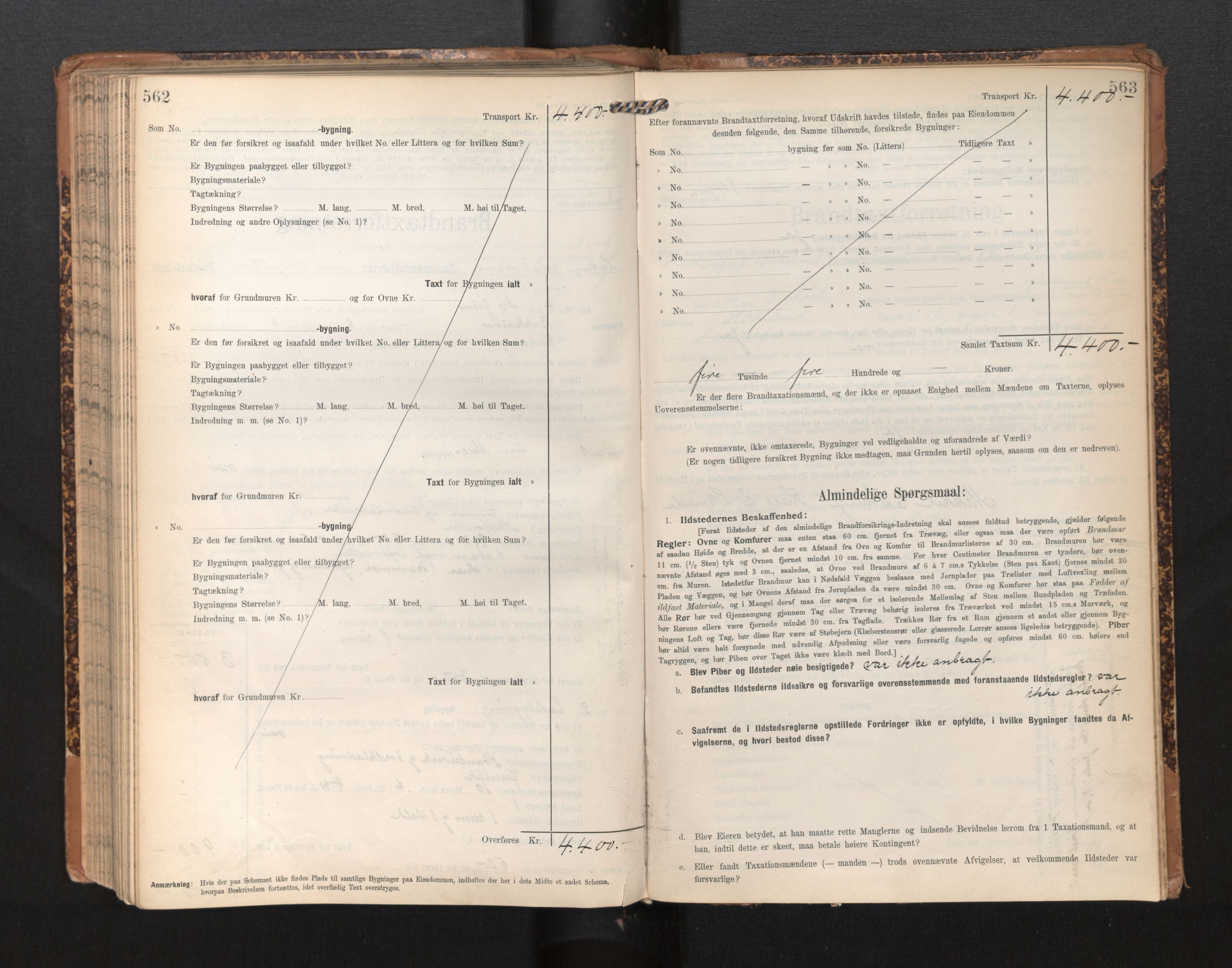 Lensmannen i Leikanger, SAB/A-29201/0012/L0005: Branntakstprotokoll, skjematakst, 1907-1917, s. 562-563