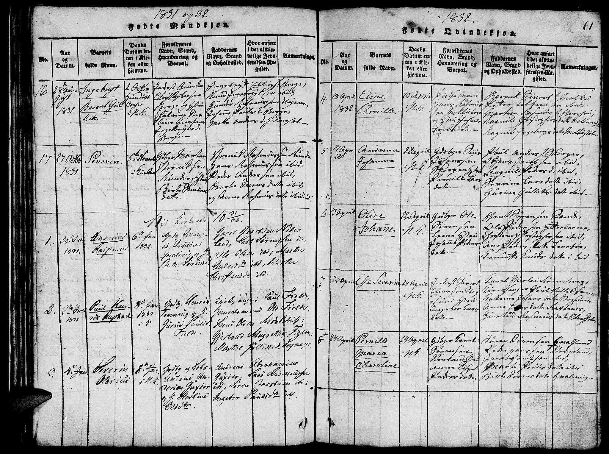 Ministerialprotokoller, klokkerbøker og fødselsregistre - Møre og Romsdal, SAT/A-1454/507/L0078: Klokkerbok nr. 507C01, 1816-1840, s. 61