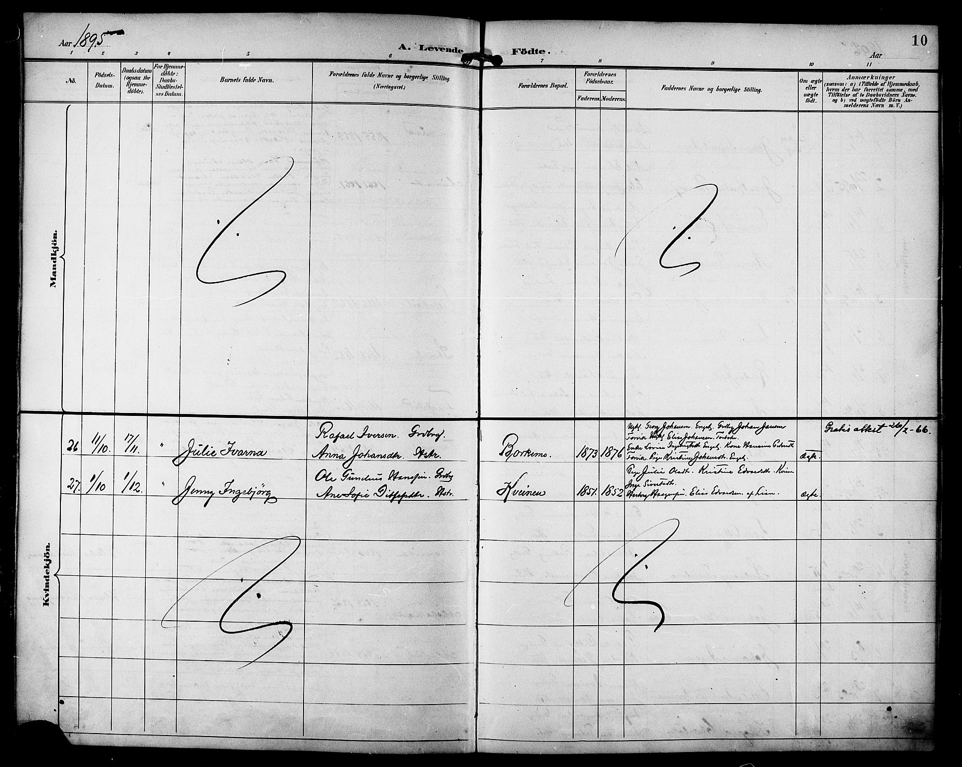 Ministerialprotokoller, klokkerbøker og fødselsregistre - Nordland, AV/SAT-A-1459/810/L0152: Ministerialbok nr. 810A11, 1895-1899, s. 10