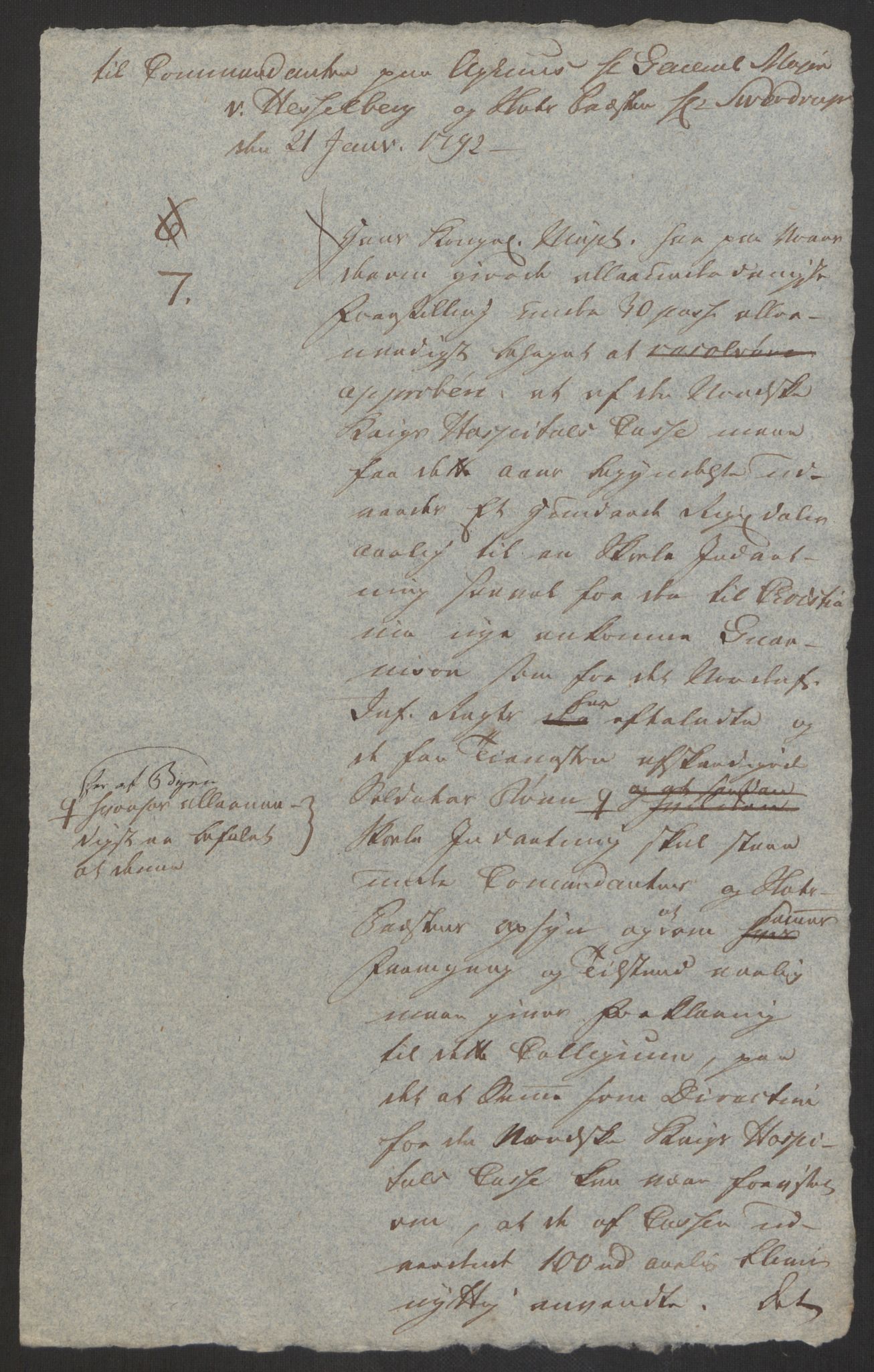Forsvaret, Den norske kvesthuskasse/krigshospitalkasse, AV/RA-RAFA-1887/F/Fa/L0008: Konsepter, 1790-1793, s. 729