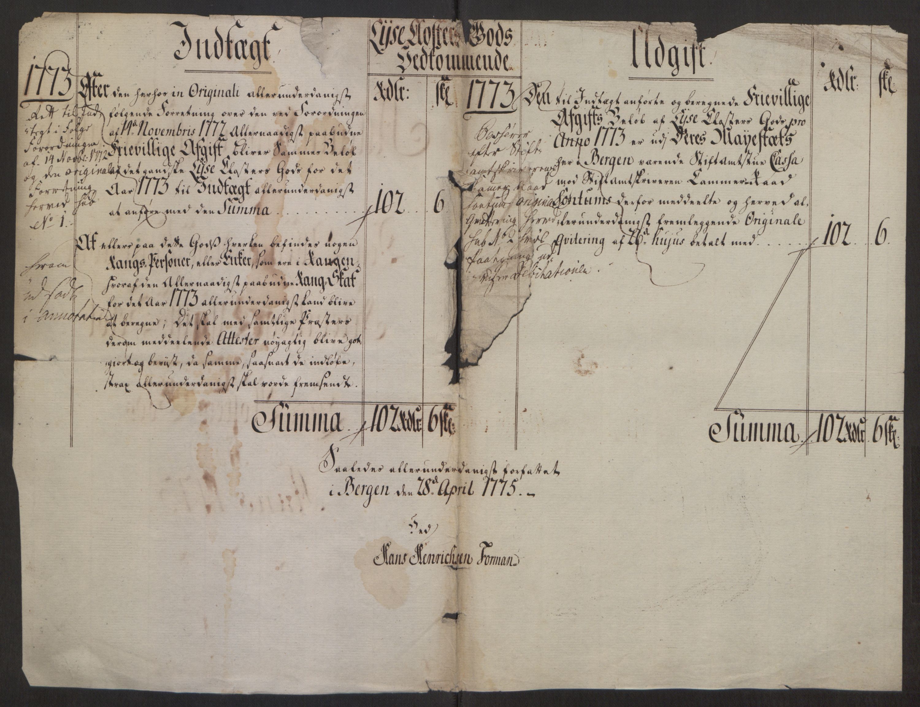 Rentekammeret inntil 1814, Reviderte regnskaper, Fogderegnskap, RA/EA-4092/R50/L3180: Ekstraskatten Lyse kloster, 1762-1783, s. 324