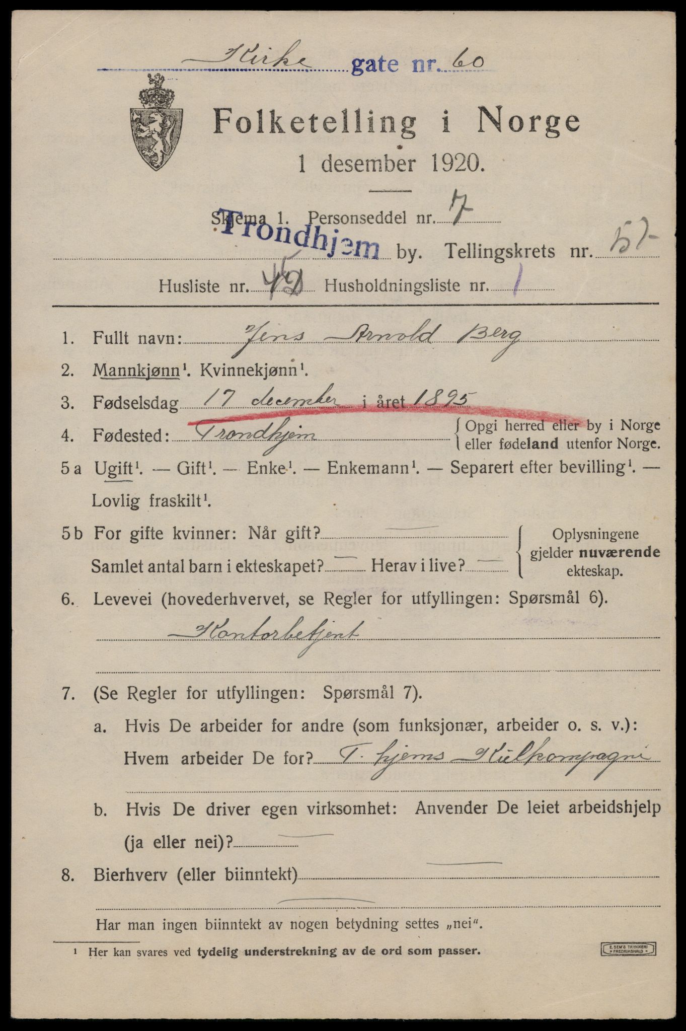 SAT, Folketelling 1920 for 1601 Trondheim kjøpstad, 1920, s. 117456