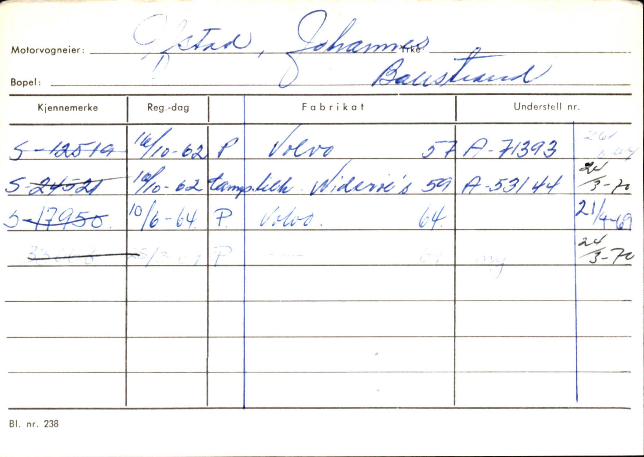 Statens vegvesen, Sogn og Fjordane vegkontor, AV/SAB-A-5301/4/F/L0132: Eigarregister Askvoll A-Å. Balestrand A-Å, 1945-1975, s. 2204