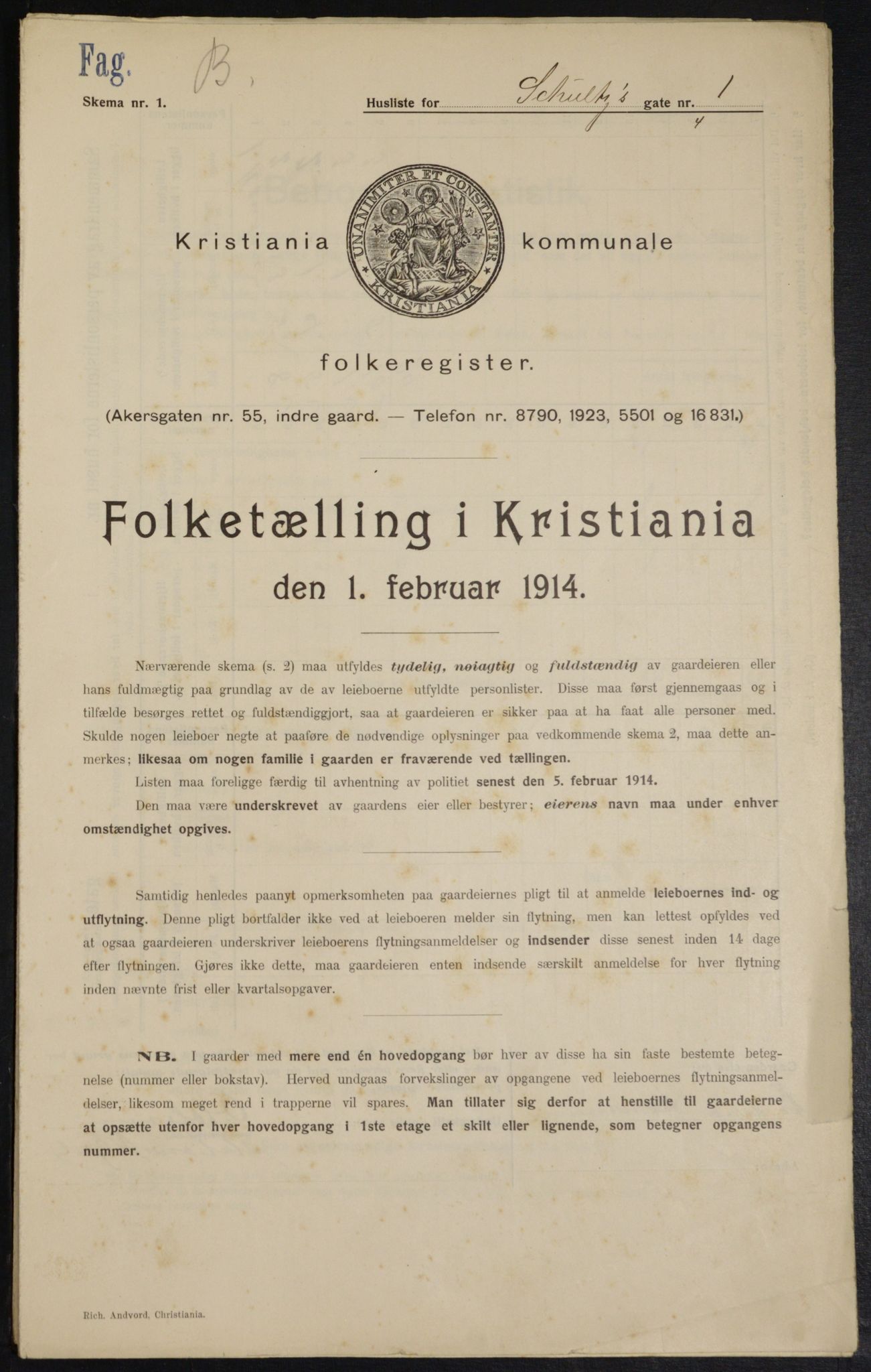 OBA, Kommunal folketelling 1.2.1914 for Kristiania, 1914, s. 90308