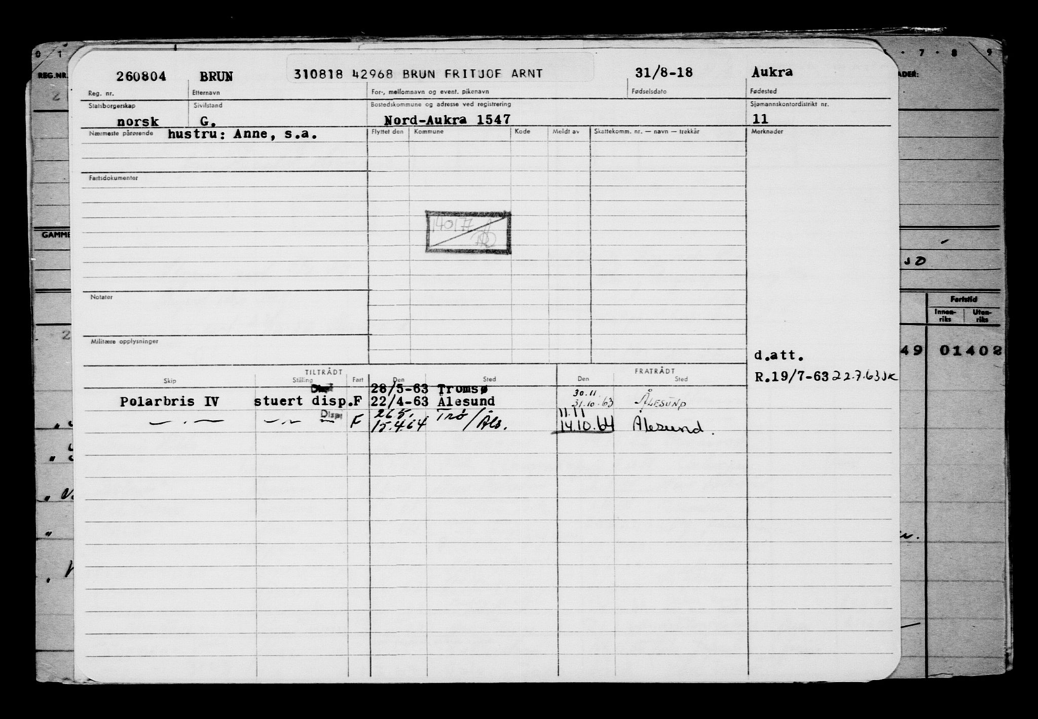 Direktoratet for sjømenn, RA/S-3545/G/Gb/L0161: Hovedkort, 1918, s. 653