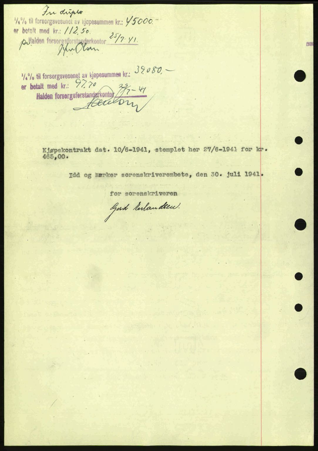 Idd og Marker sorenskriveri, AV/SAO-A-10283/G/Gb/Gbb/L0004: Pantebok nr. A4, 1940-1941, Dagboknr: 796/1941