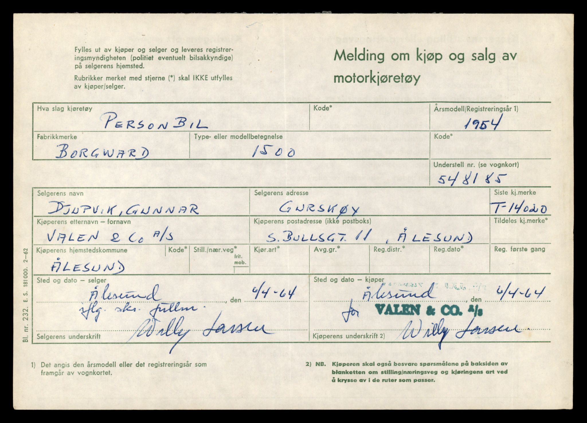 Møre og Romsdal vegkontor - Ålesund trafikkstasjon, SAT/A-4099/F/Fe/L0042: Registreringskort for kjøretøy T 13906 - T 14079, 1927-1998, s. 1717