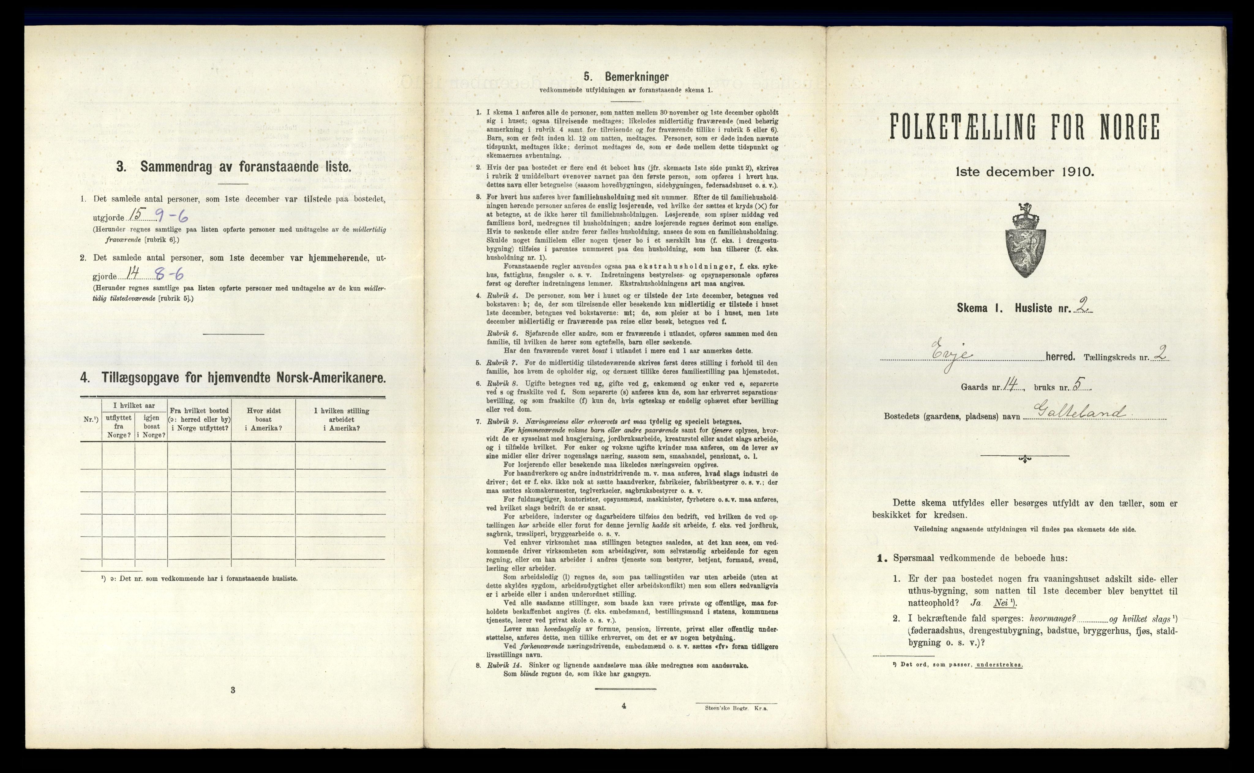 RA, Folketelling 1910 for 0937 Evje herred, 1910, s. 54