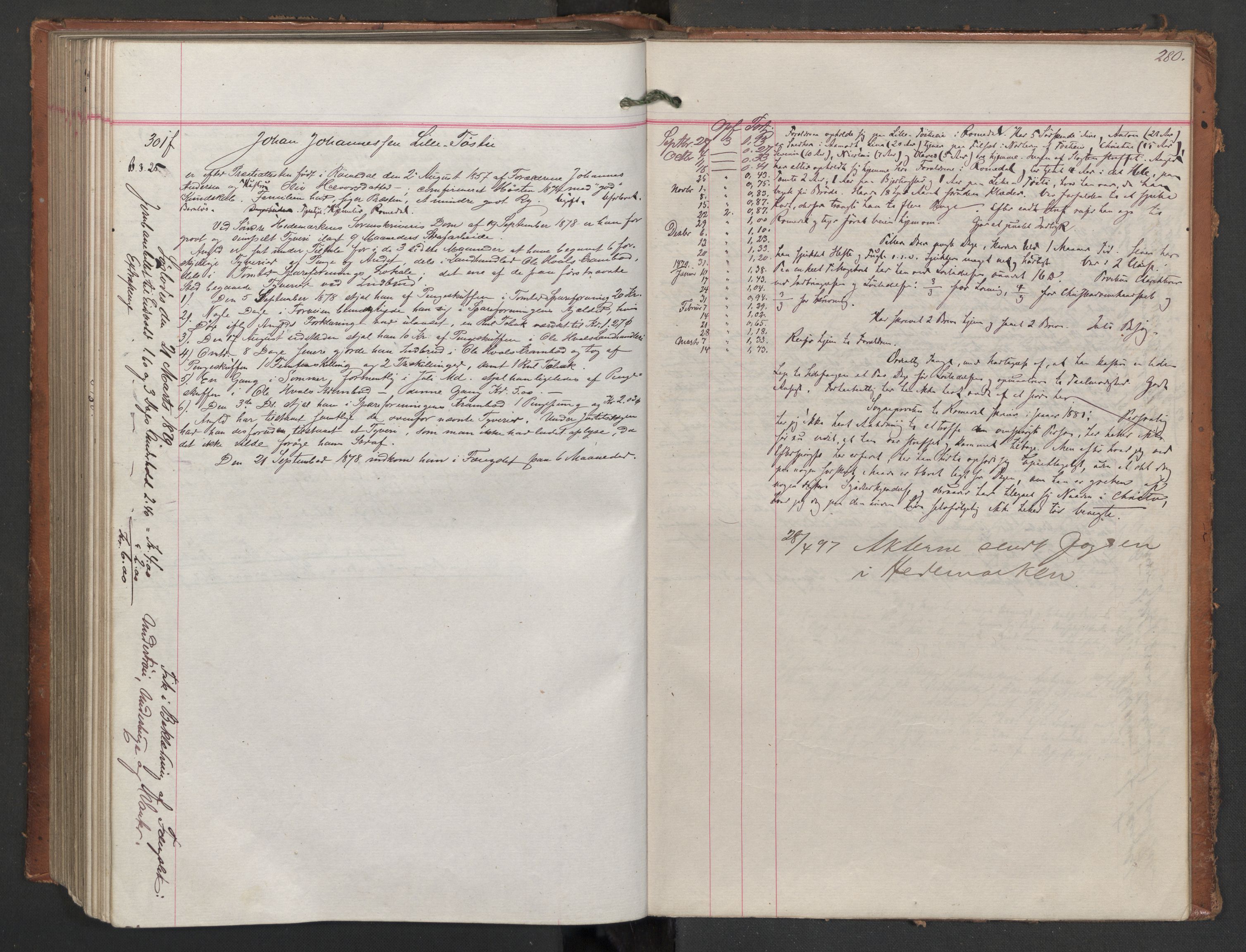 Botsfengslet, AV/RA-S-1539/D/Db/Dbb/L0017: 21f - 314f, 1877-1878, s. 280