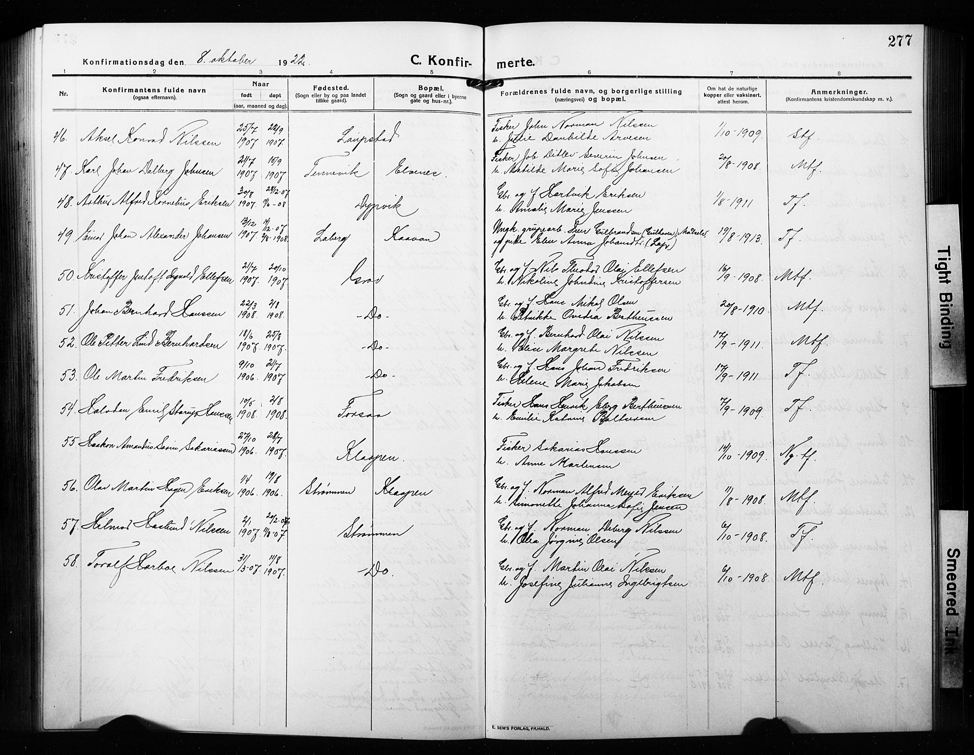 Ibestad sokneprestembete, AV/SATØ-S-0077/H/Ha/Hab/L0010klokker: Klokkerbok nr. 10, 1915-1929, s. 277