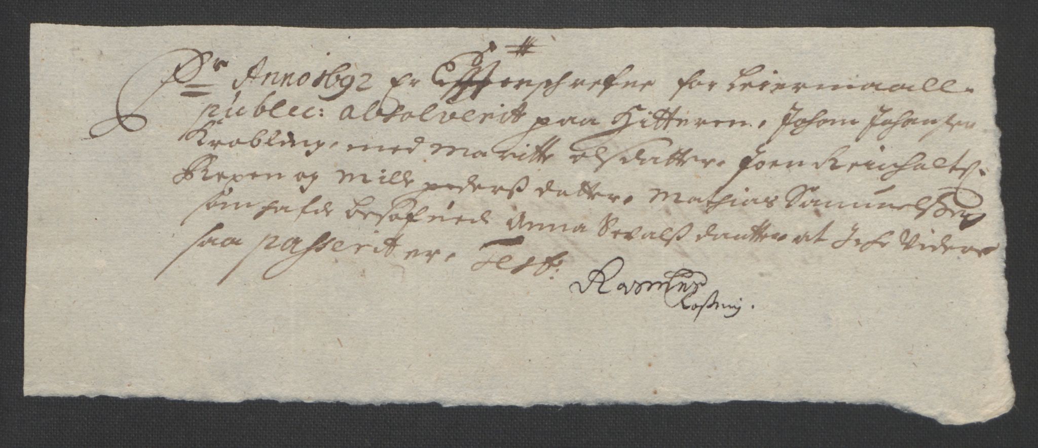 Rentekammeret inntil 1814, Reviderte regnskaper, Fogderegnskap, RA/EA-4092/R57/L3849: Fogderegnskap Fosen, 1692-1693, s. 223